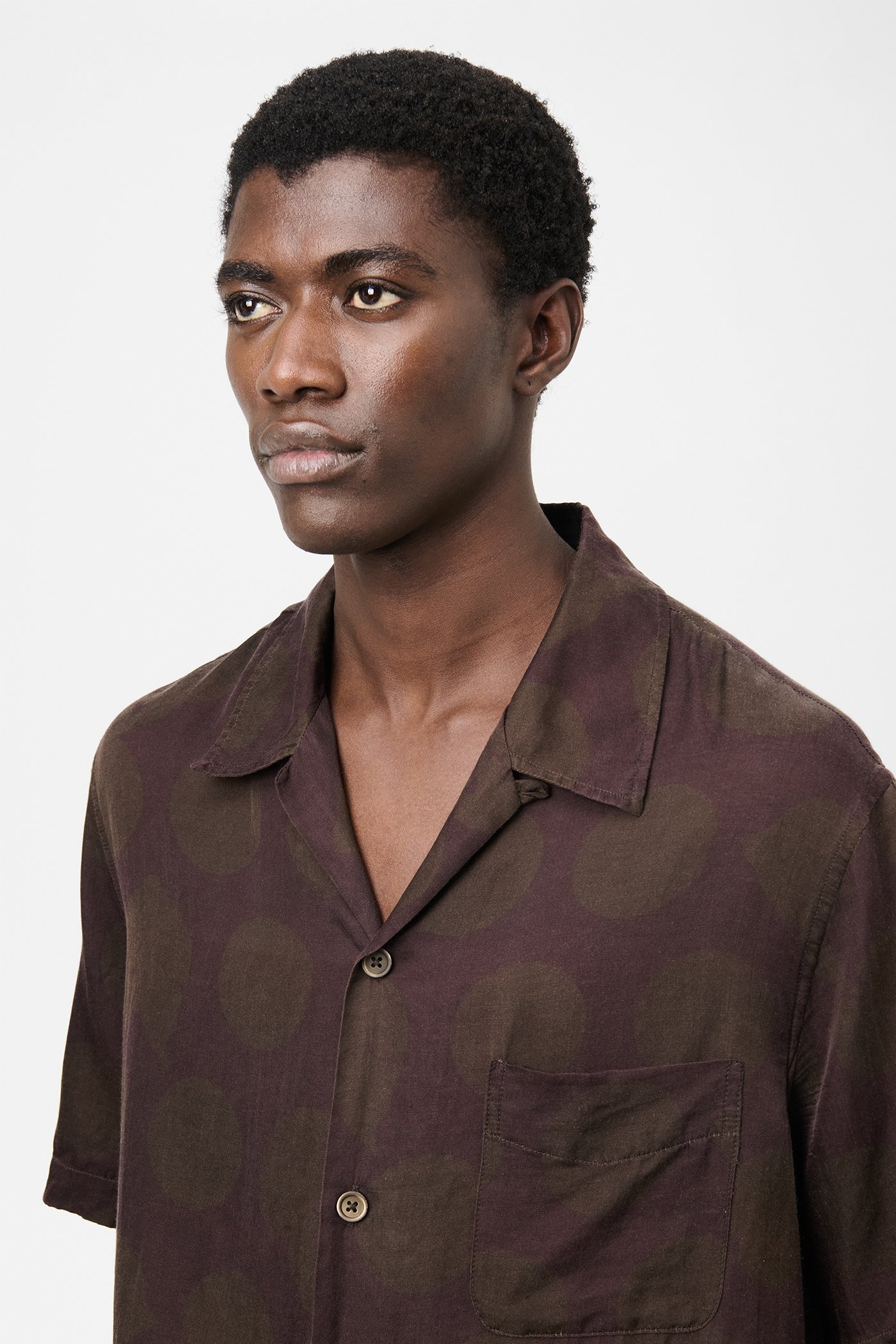 Heusen Shirt Shortsleeve Dotted Print Cotton Silk - 4