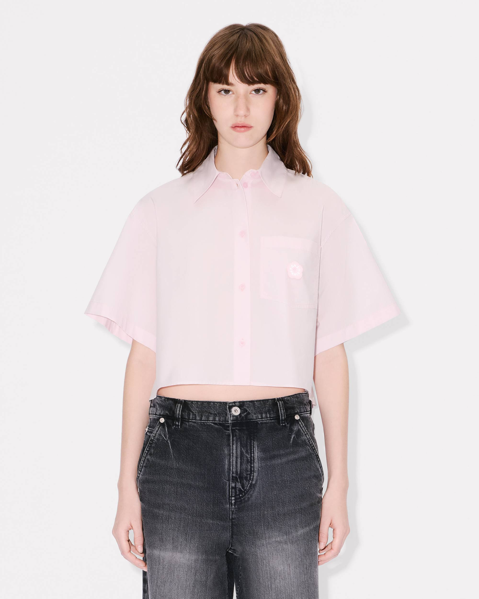 'Boke Flower 2.0' short dropped shoulders shirt in cotton poplin - 3