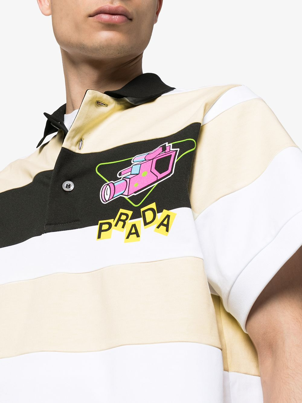 Striped camera logo polo shirt - 5
