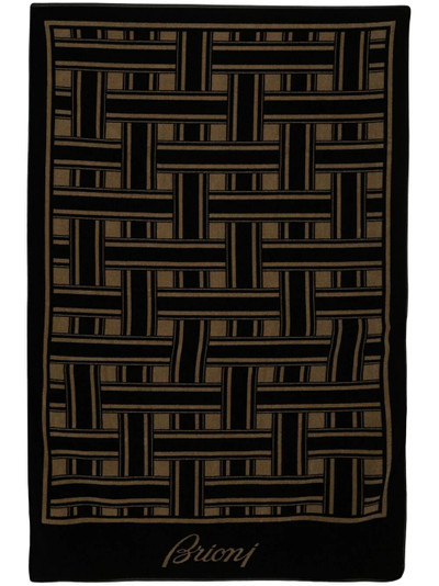 Brioni logo-print beach towel outlook