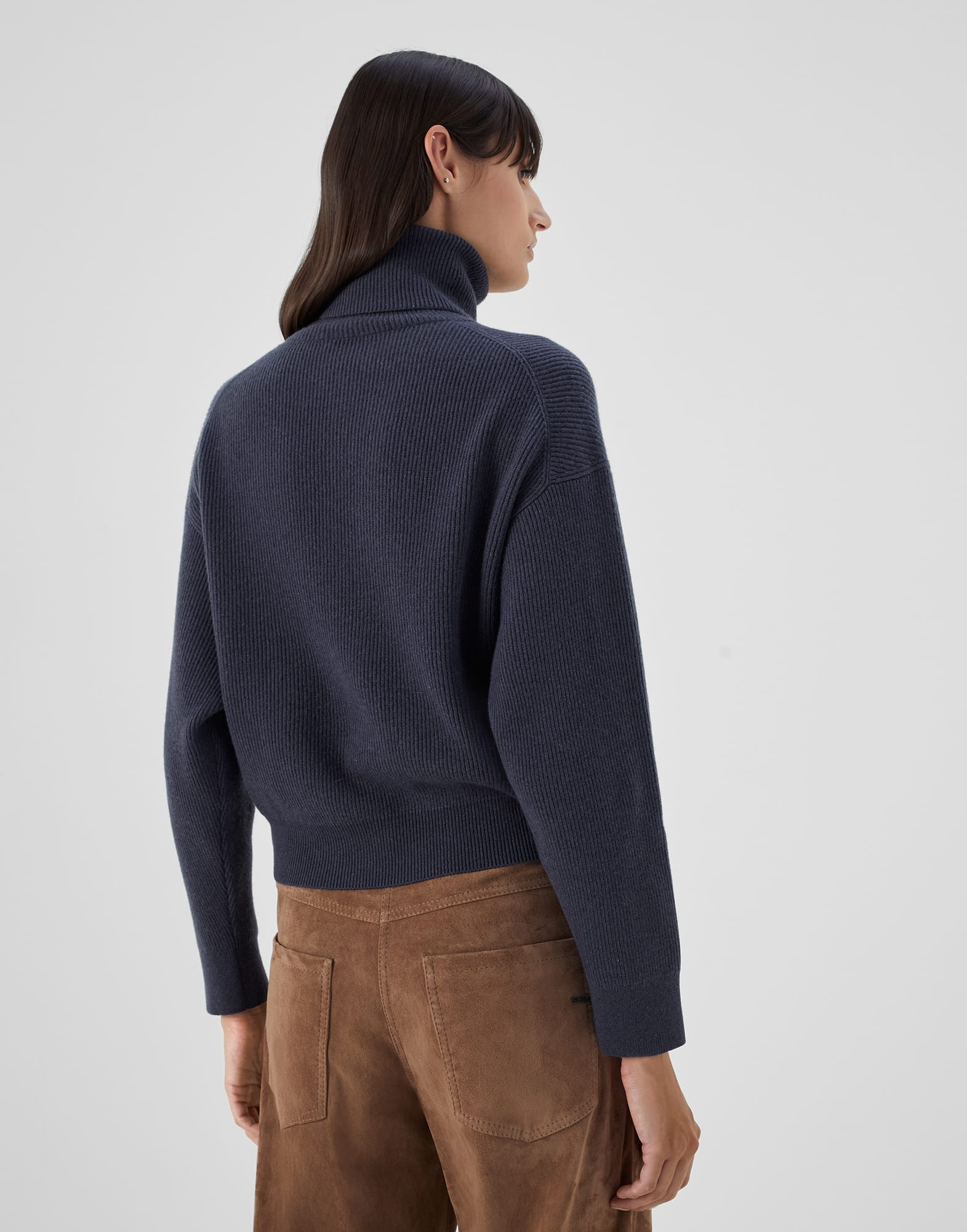 Virgin wool, cashmere and silk English rib turtleneck sweater - 2