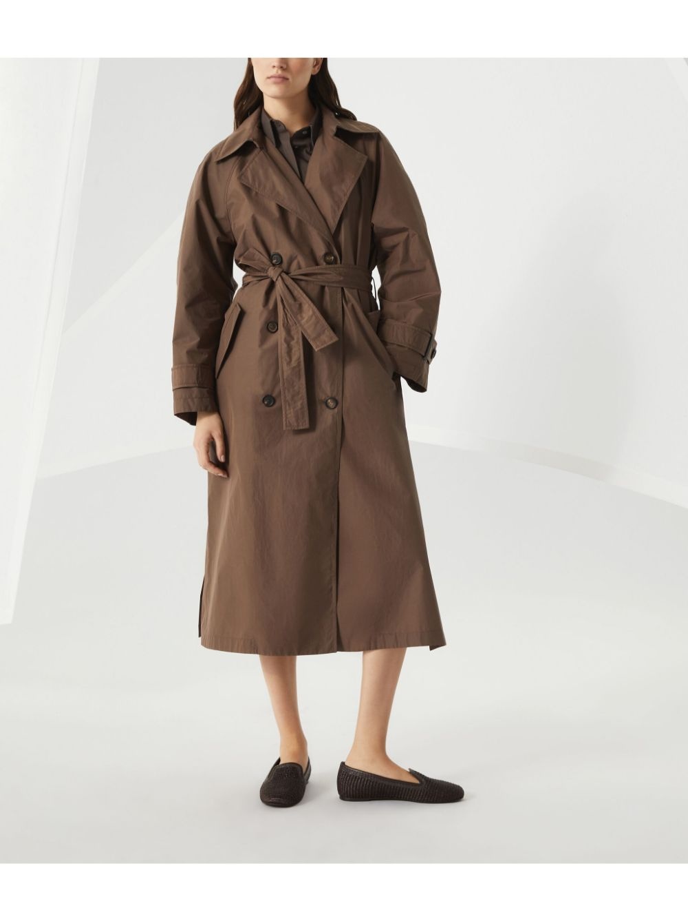 Monili bead-embellished trench coat - 3