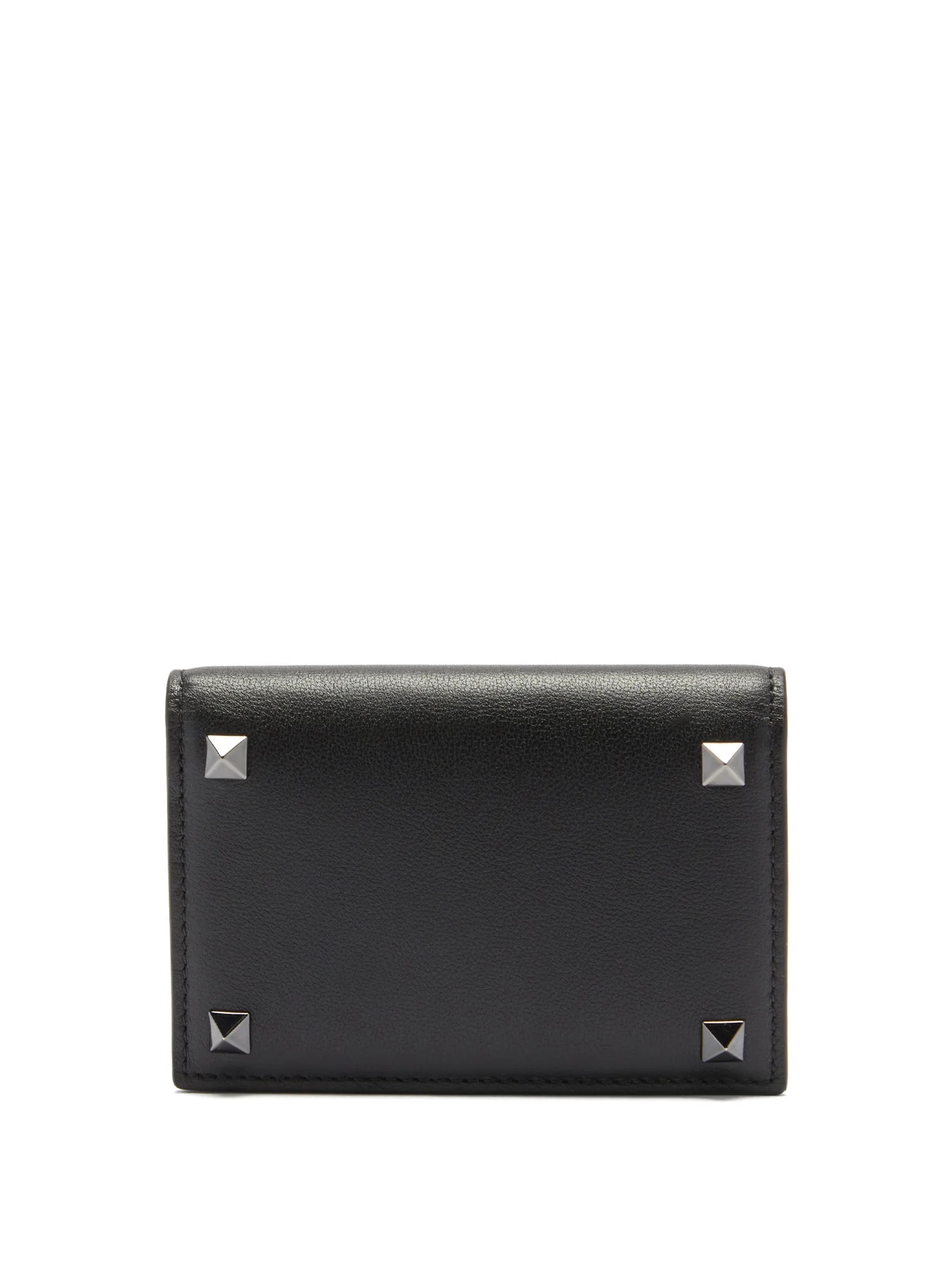 Rockstud leather bi-fold cardholder - 1