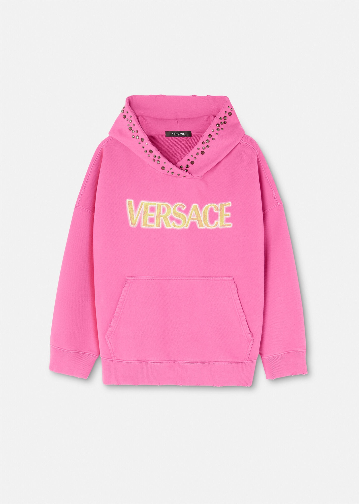 Studded Distressed Logo Hoodie - 1