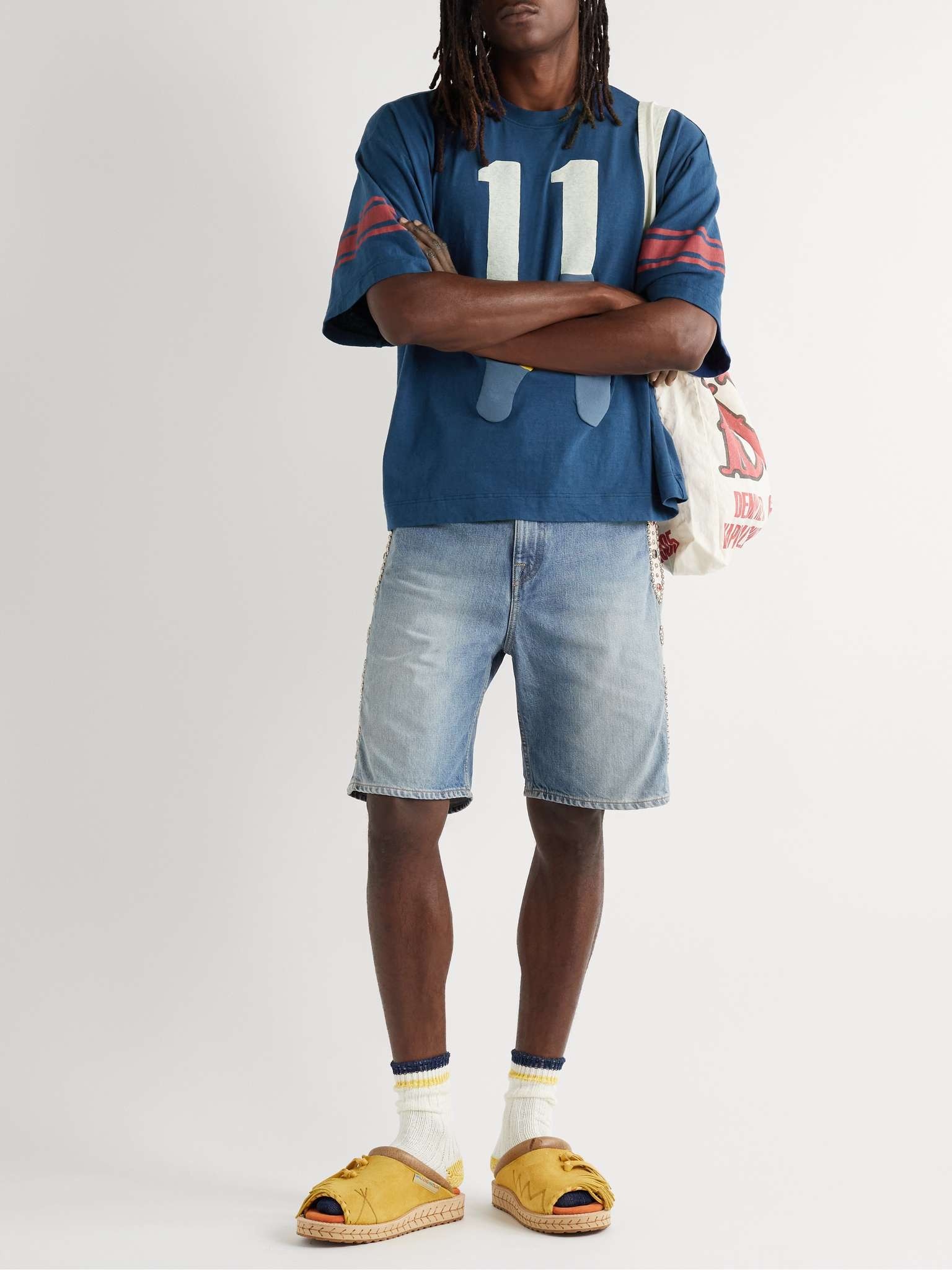 Striped Printed Cotton-Jersey T-Shirt - 2