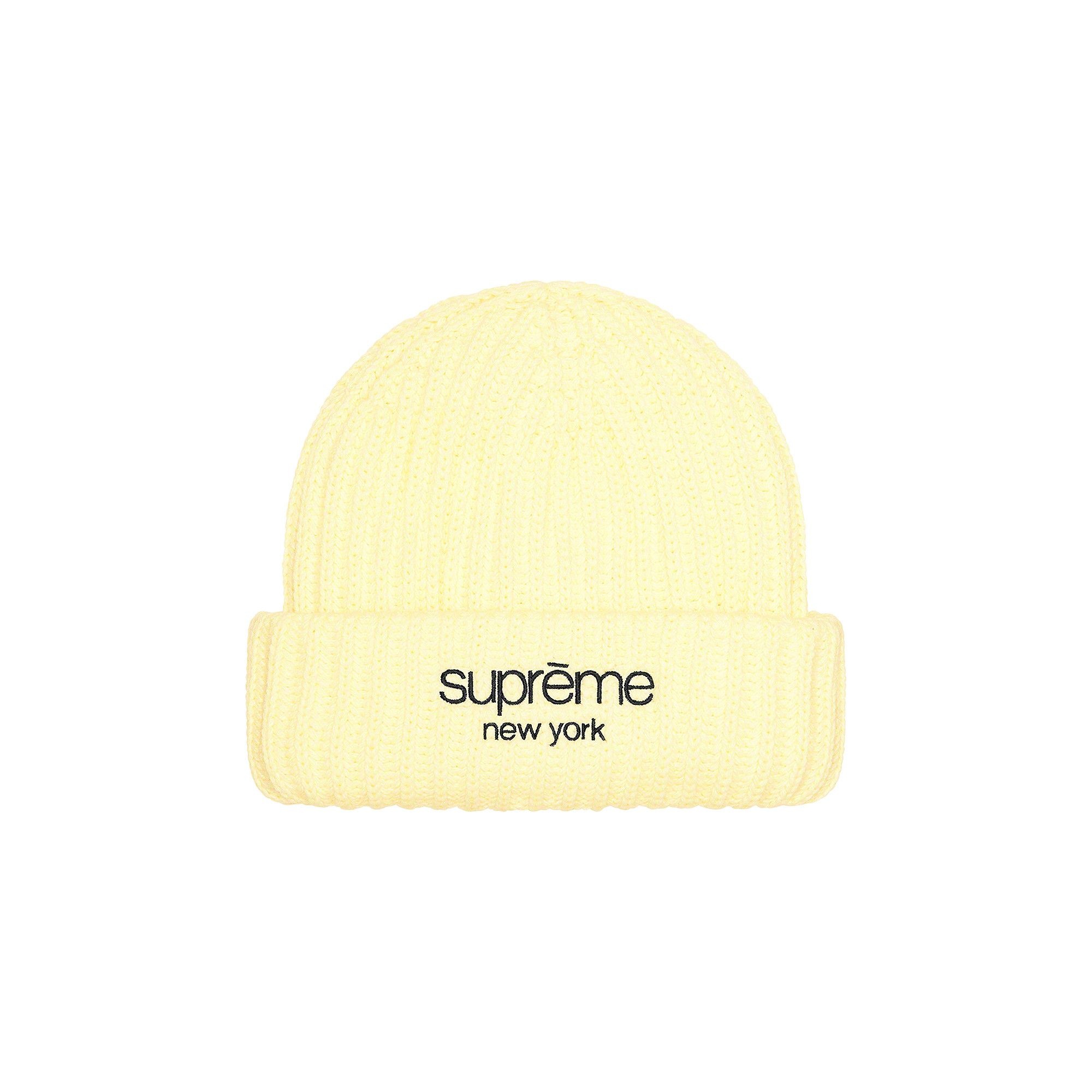 Supreme Ribbed Beanie 'Cream' - 1