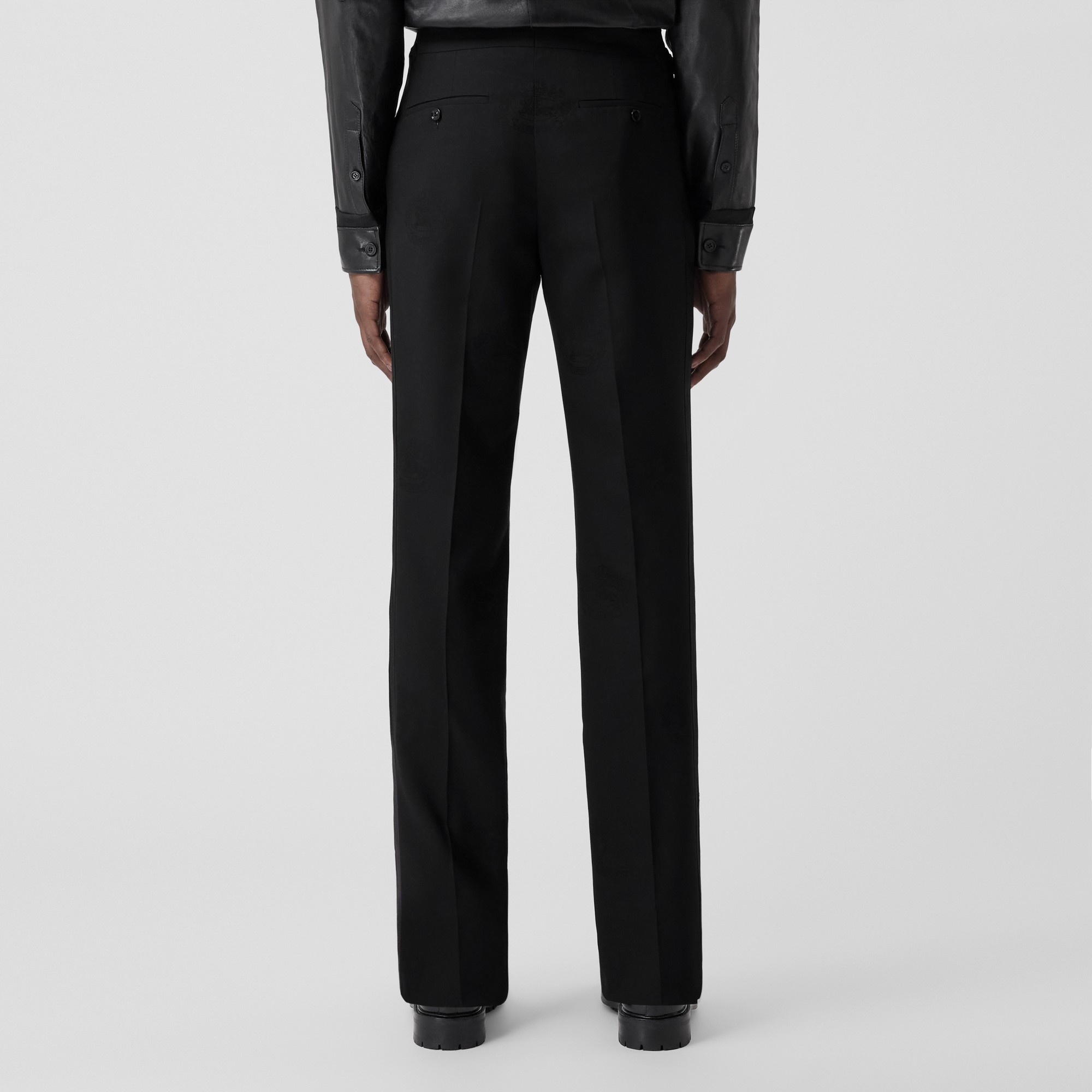 Classic Fit EKD Wool Cotton Jacquard Tuxedo Trousers - 3