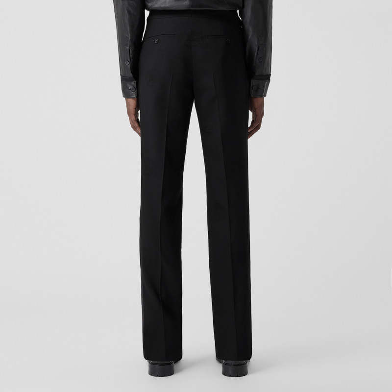 Classic Fit EKD Wool Cotton Jacquard Tuxedo Trousers 3