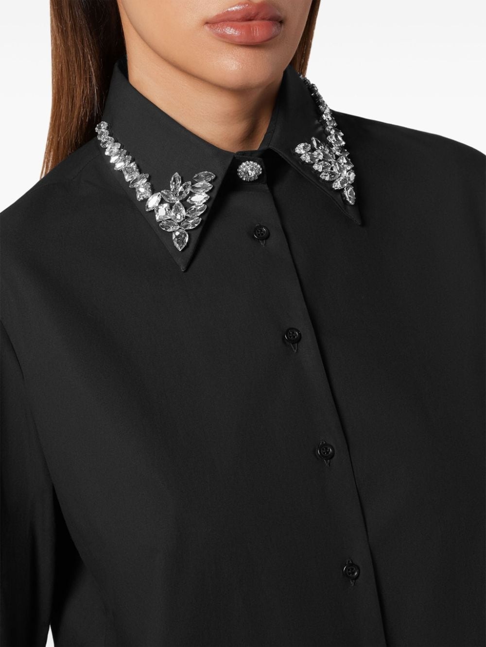 crystal-embellished cotton shirt - 4