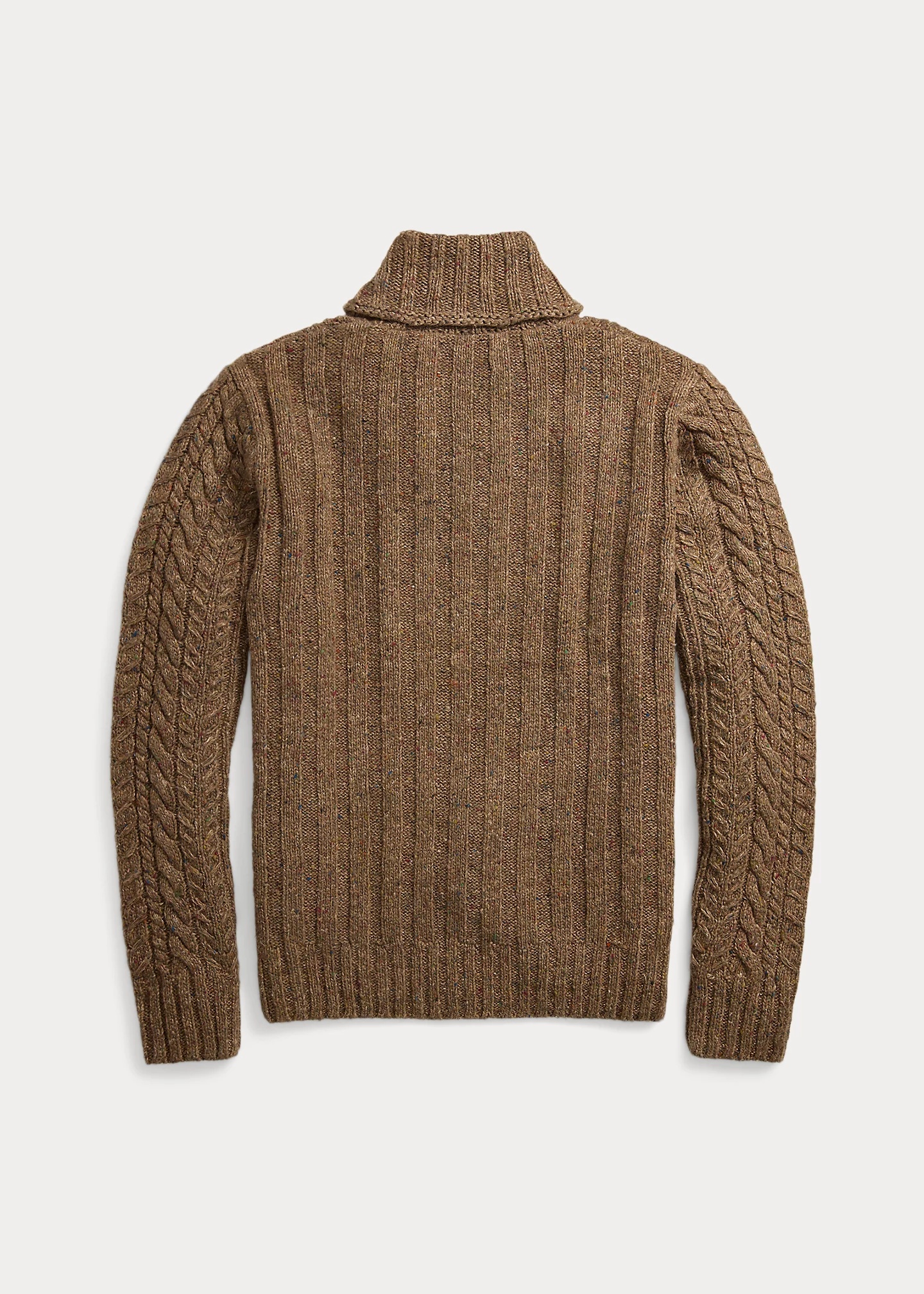 Aran-Knit Shawl-Collar Sweater - 2
