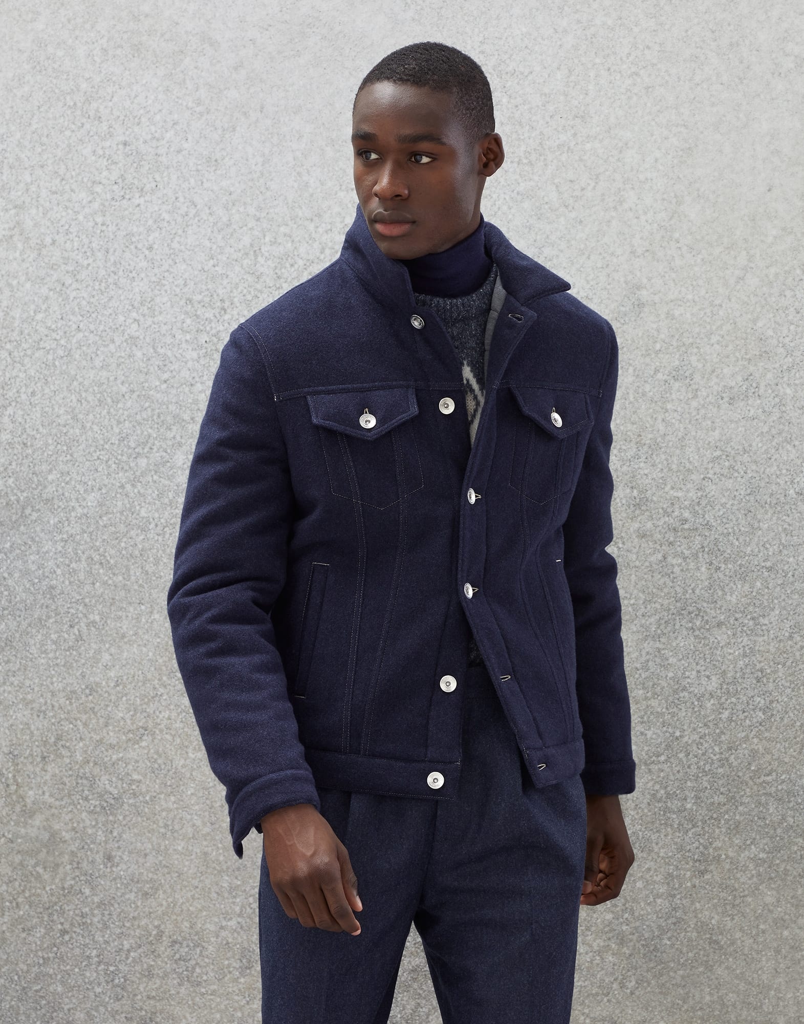 Brunello Cucinelli Lightweight water-resistant cashmere four-pocket  outerwear jacket with Thermore® lining | REVERSIBLE