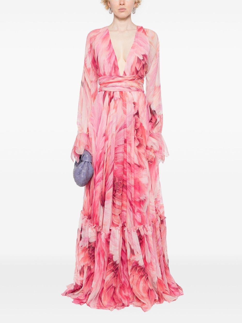 Plumage-print maxi dress - 2