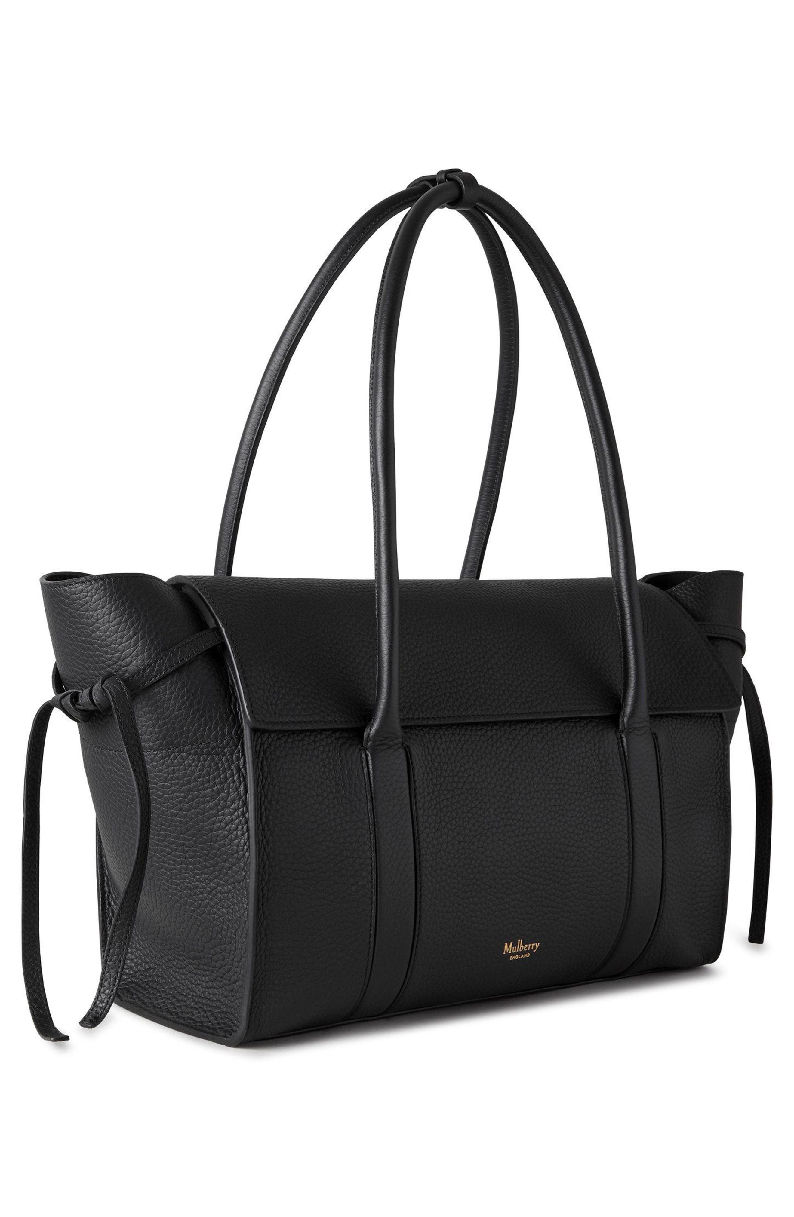 Mulberry Medium Soft Bayswater Grained Leather Satchel in Black at Nordstrom - 5