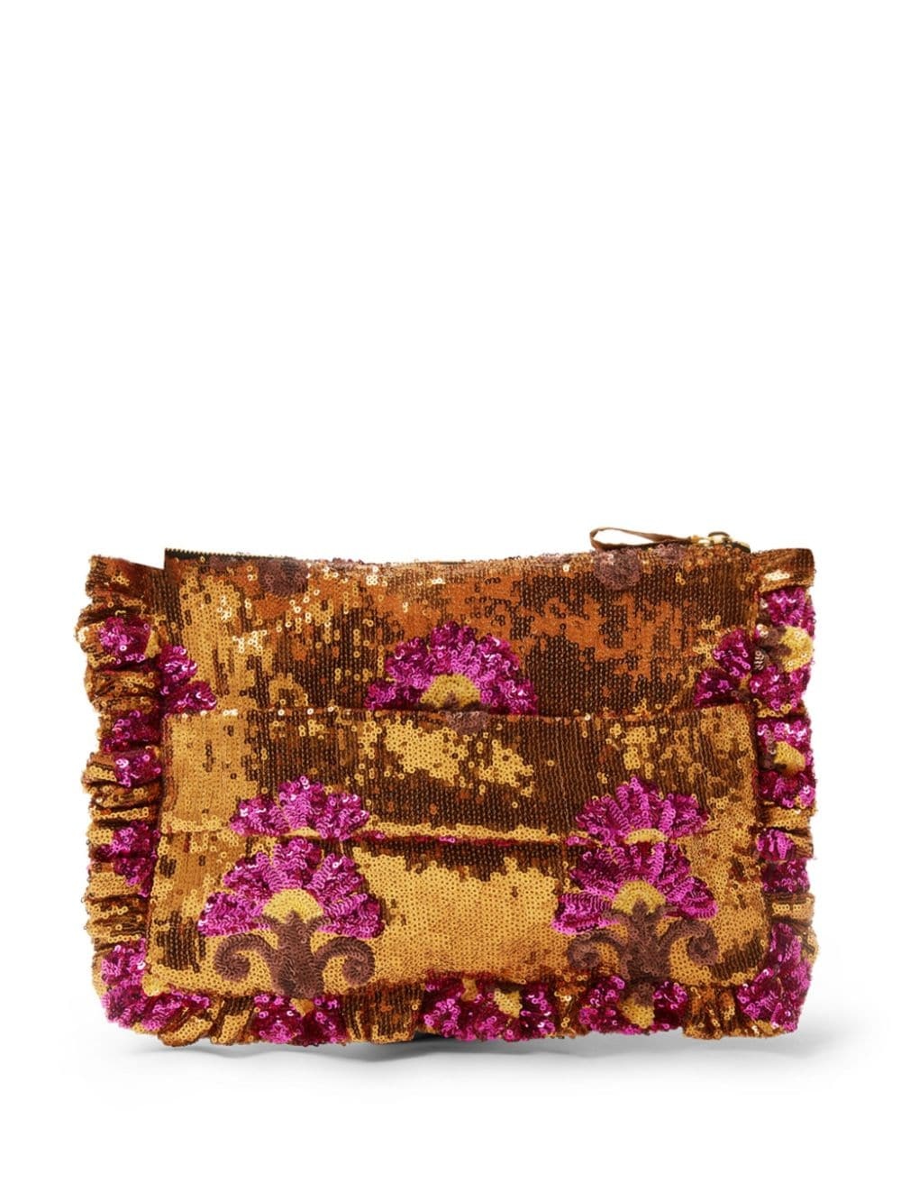 sequin-embellished zipped clutch bag - 2