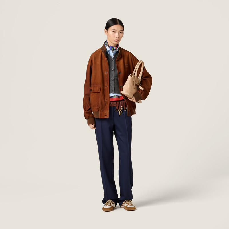 Miu Miu Waxed suede jacket outlook