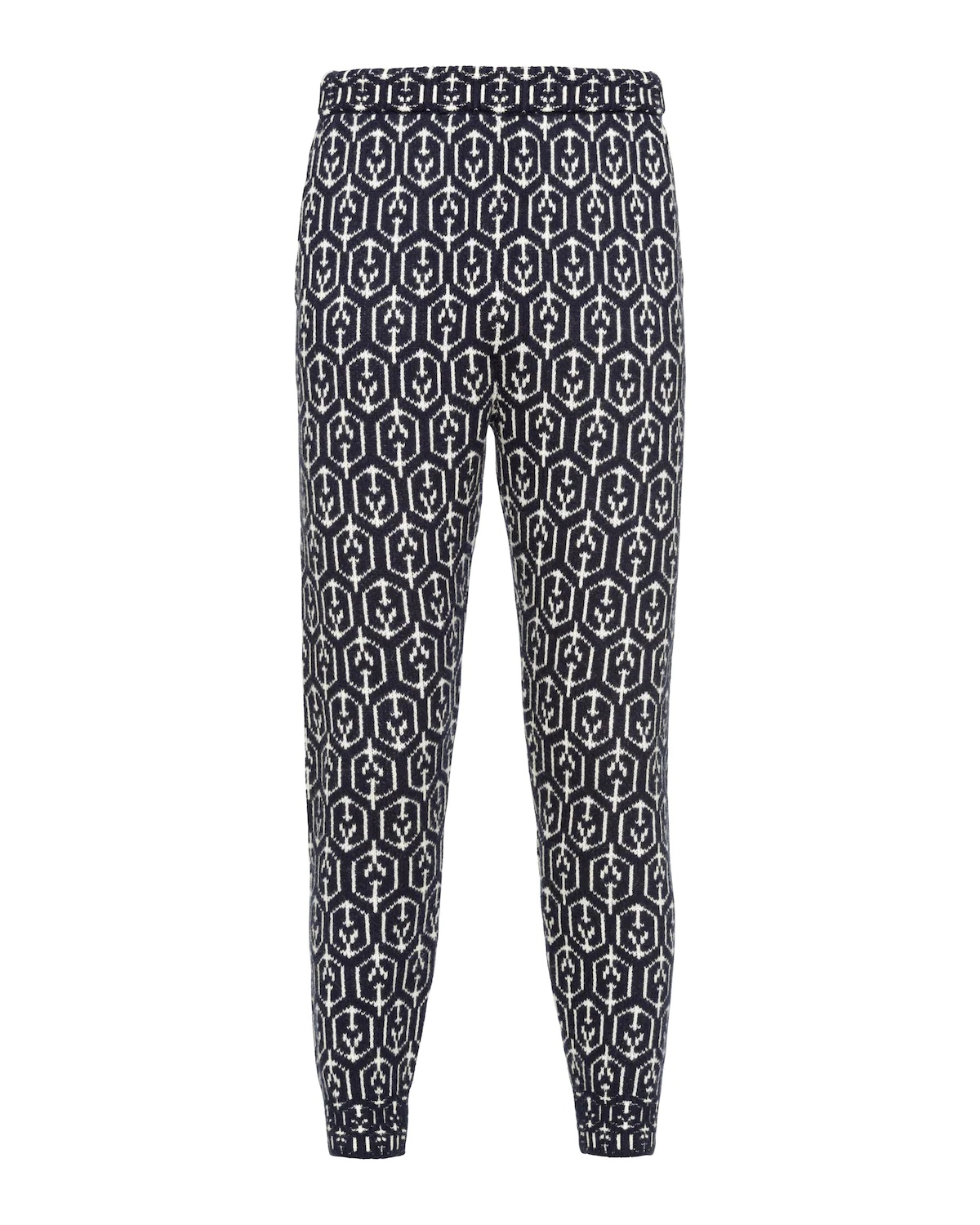 Wool and cashmere jacquard joggers - 1