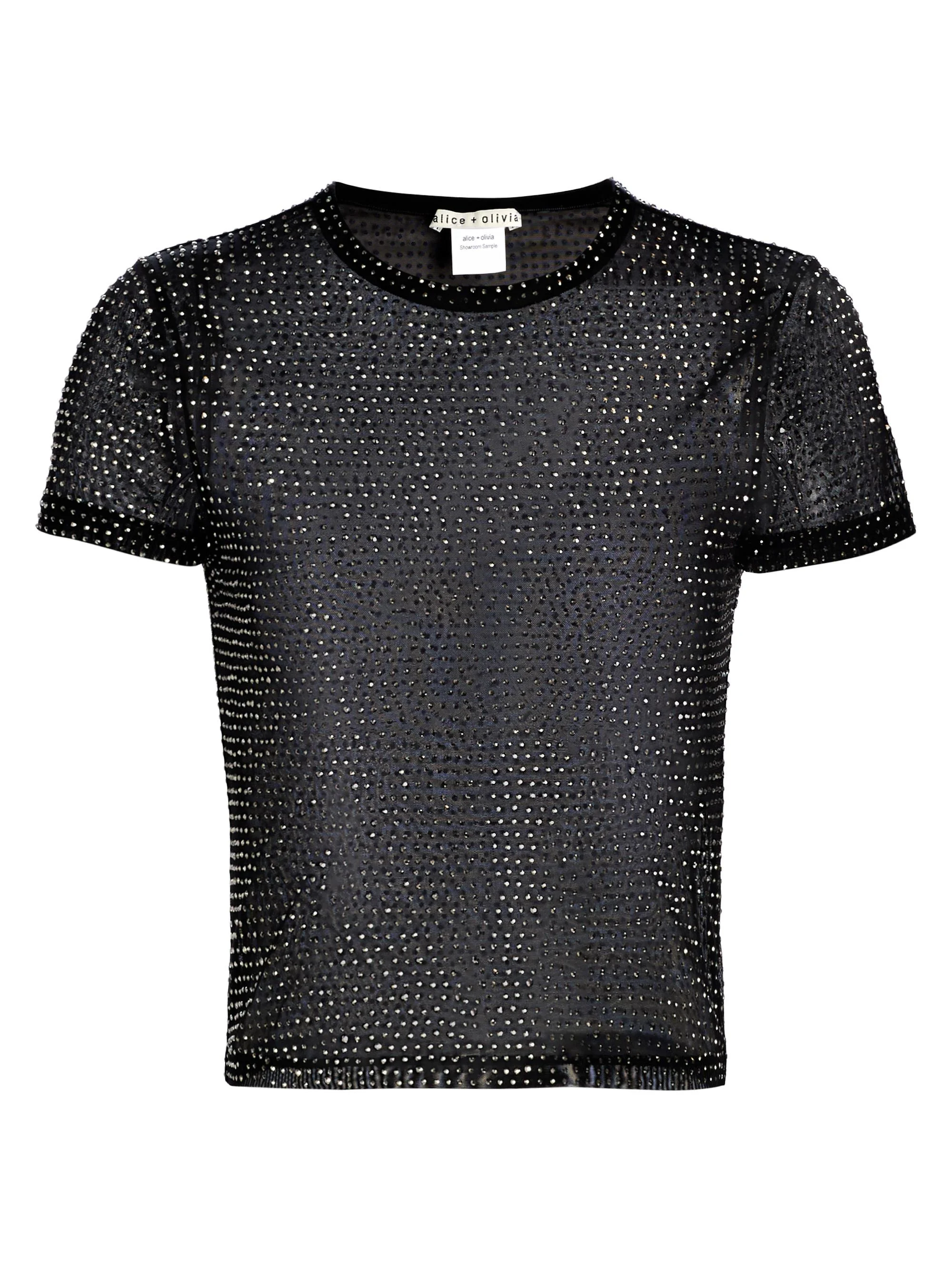 Women's Tess Crystal-Embellished T-Shirt - Black Hematite - 1
