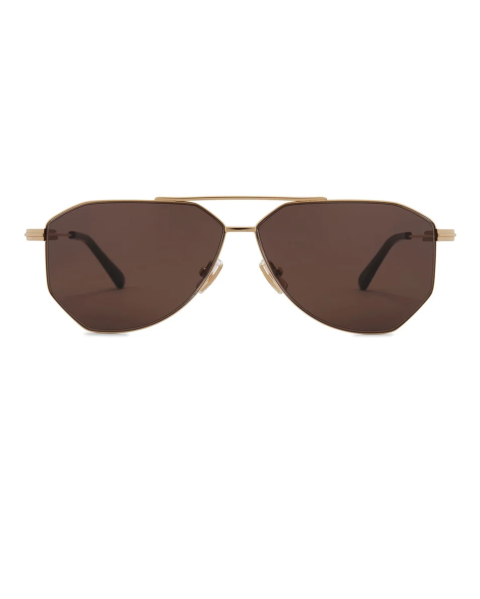 Snap Ribbon Metal Pilot Sunglasses - 1