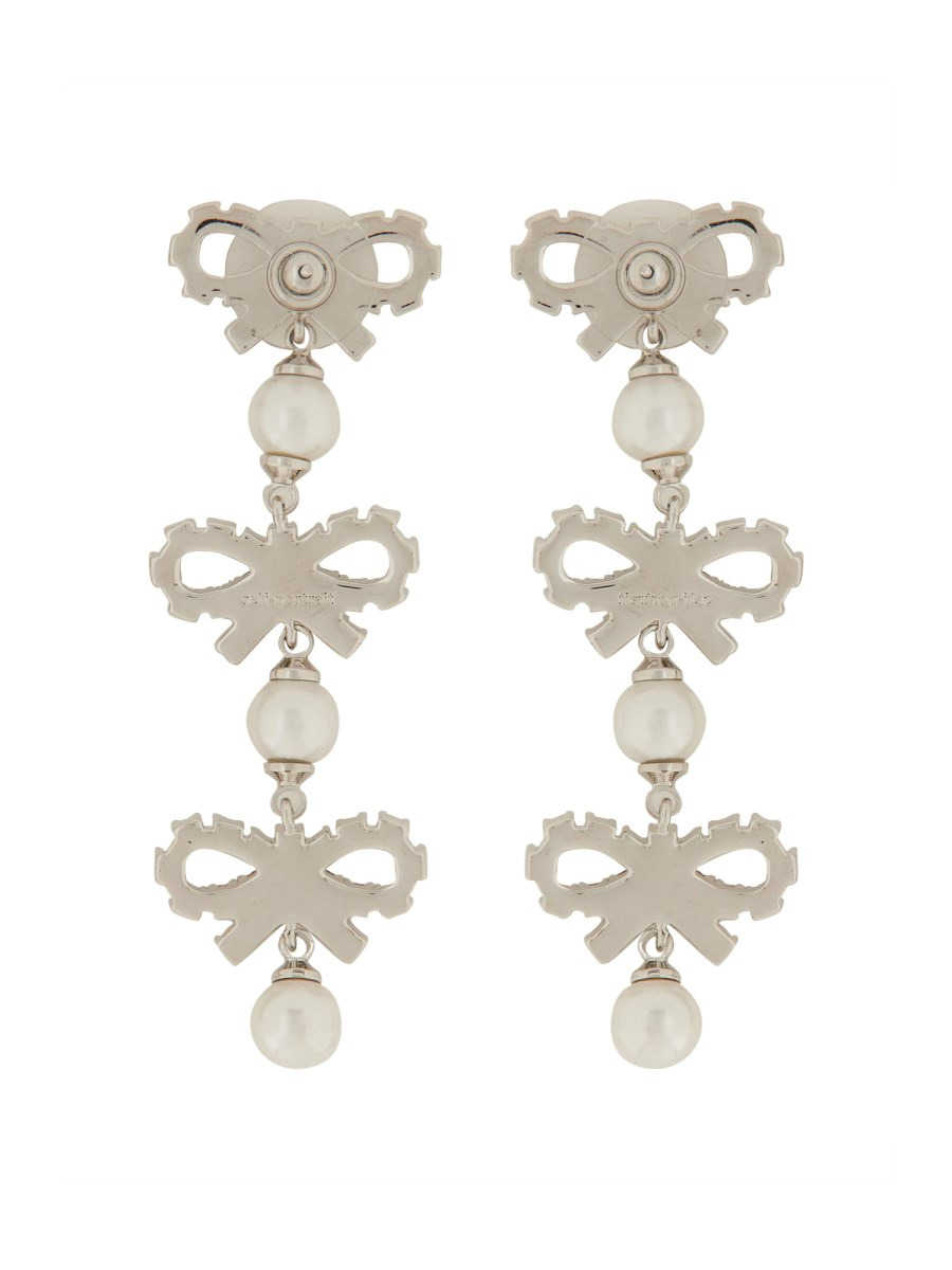EARRINGS WITH MICRO BOW AND PEARLS - 2