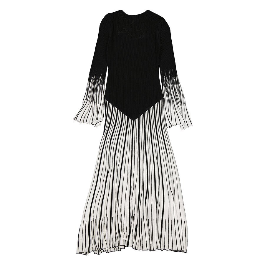 Chloe Ladies Black Pleated Knitted Maxi Dress - 2