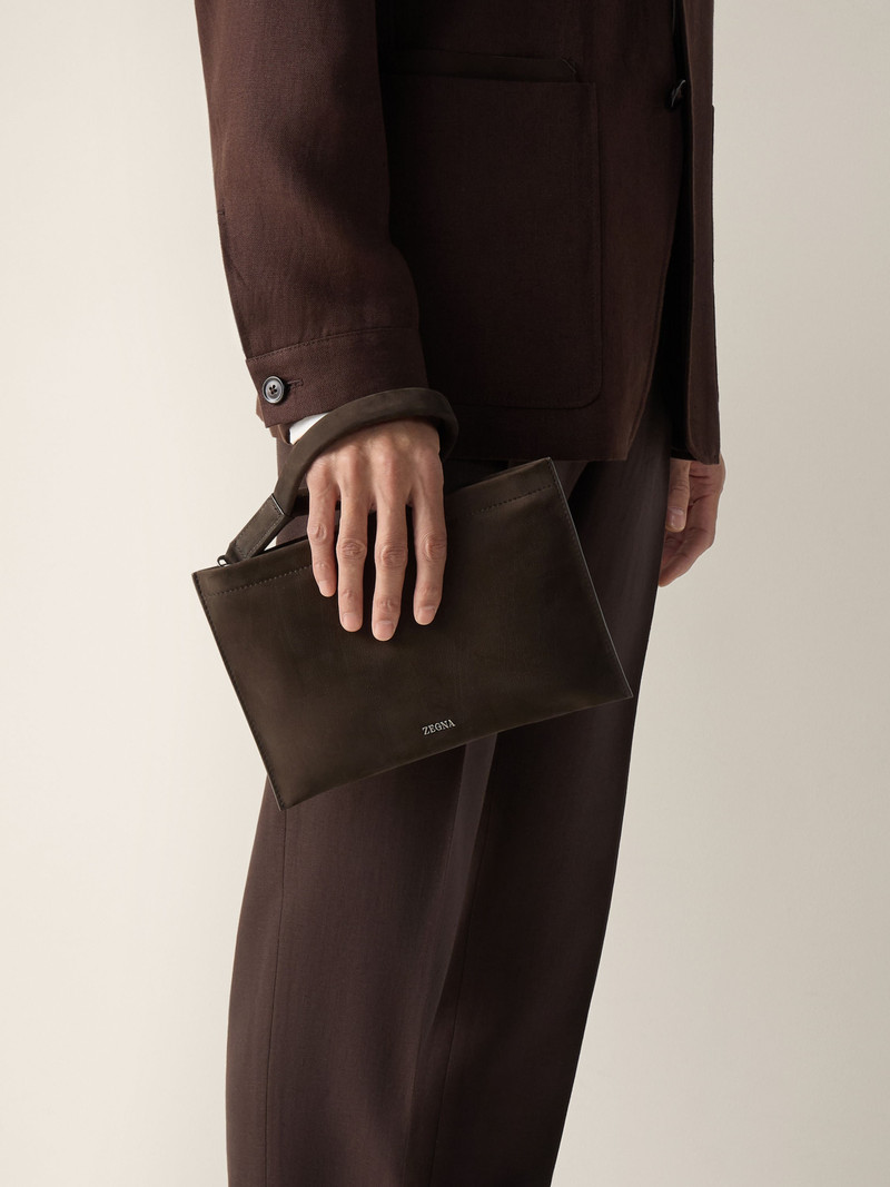 DARK BROWN SECONDSKIN MINI POUCH 4