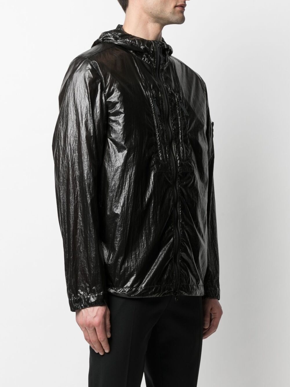 high-shine zipped jacket - 3