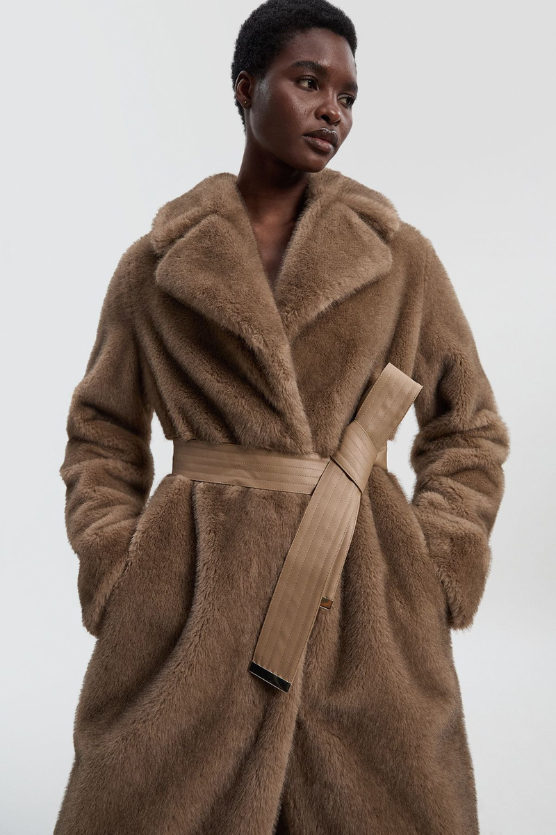 Faux Fur Longline Coat 1