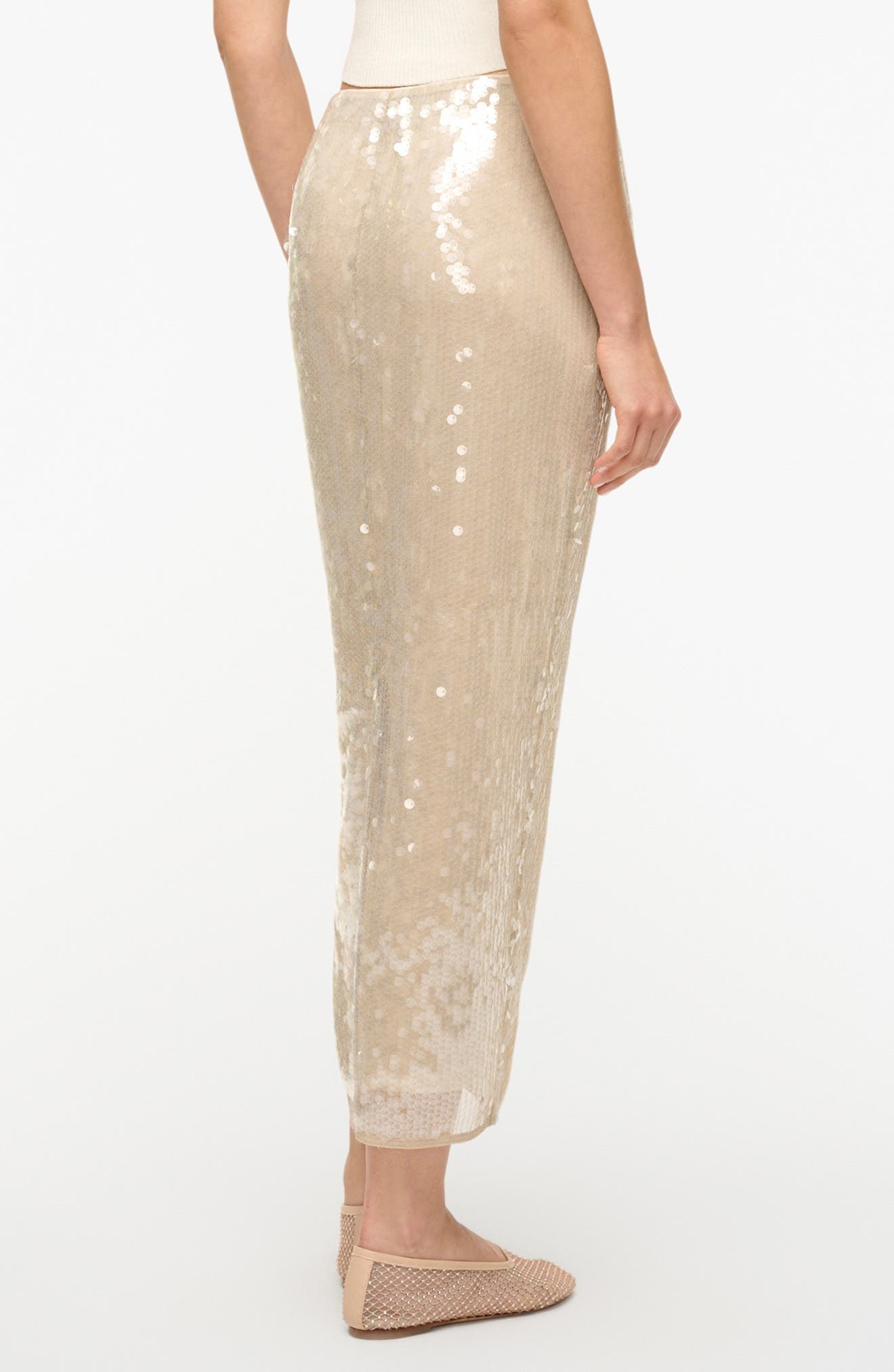 STAUD Casey Sequin Skirt in Moon at Nordstrom - 2