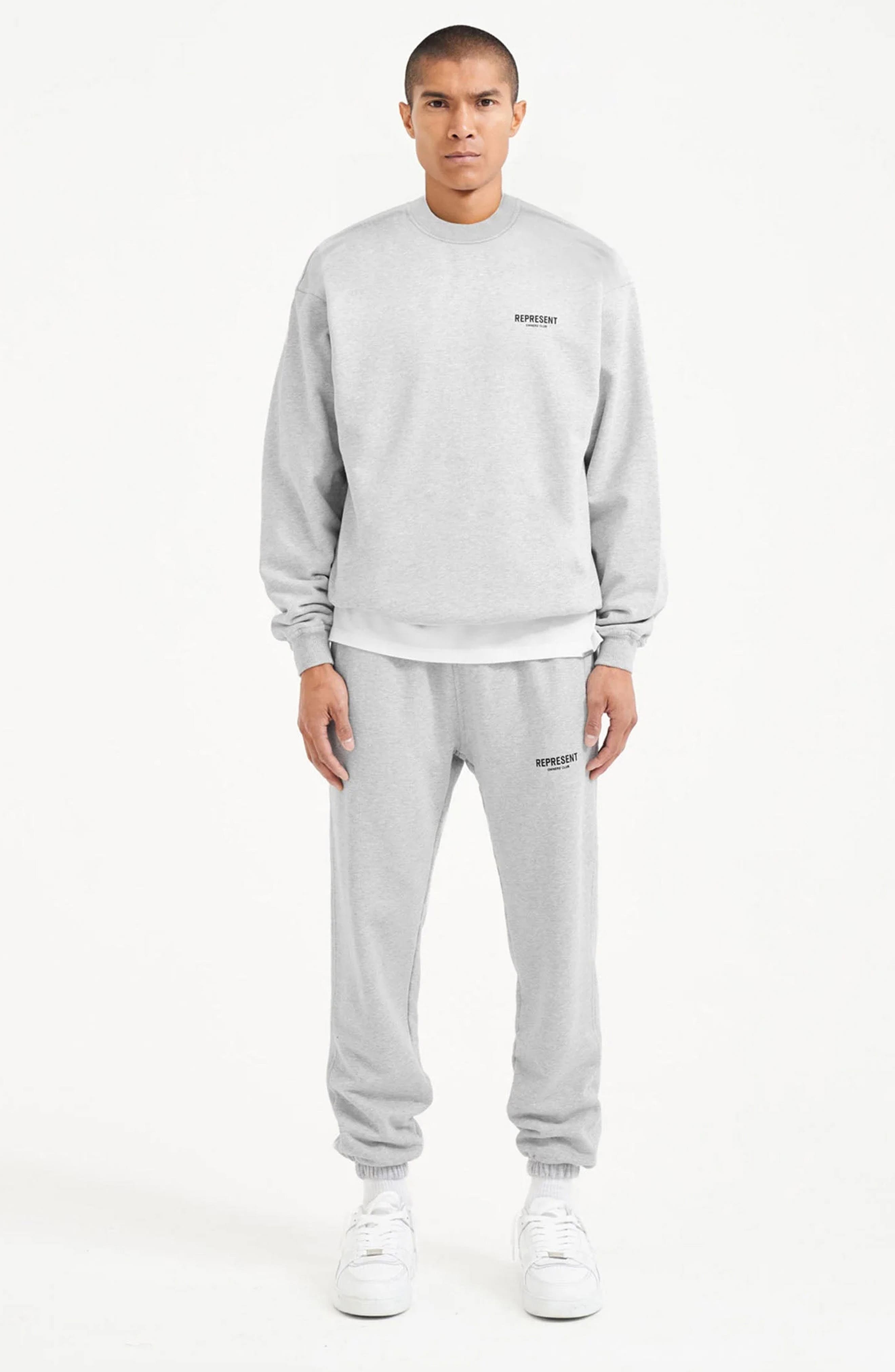 Represent Owners' Club Logo Graphic Sweatshirt in Ash Grey/Black at Nordstrom - 5