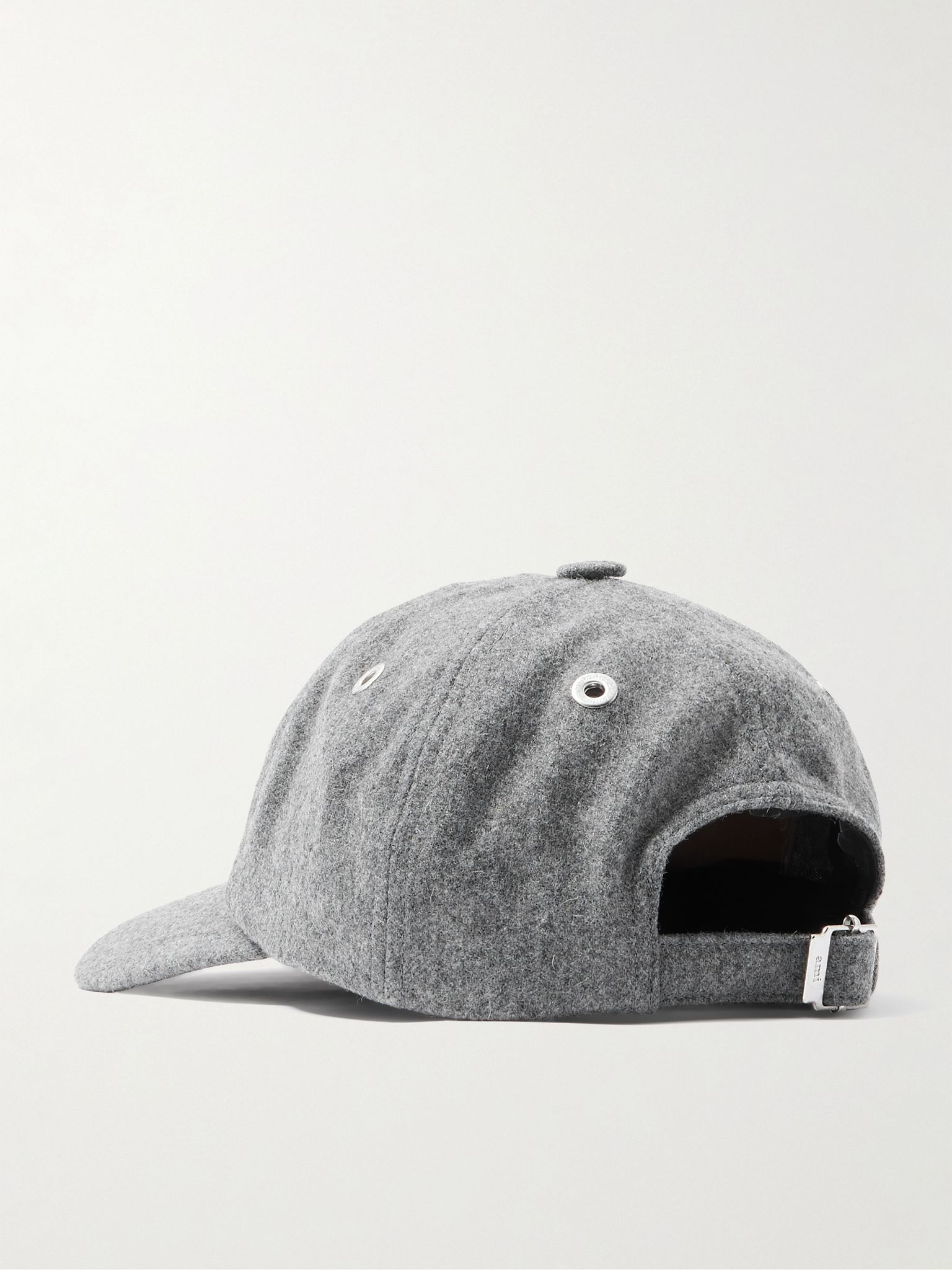 Logo-Embossed Brushed Virgin Wool-Flannel Baseball Cap Gray - 3