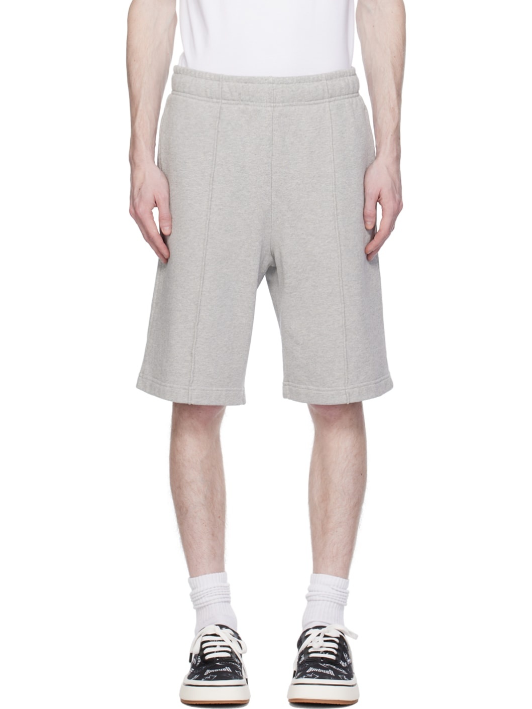 Gray Pinched Seam Shorts - 1