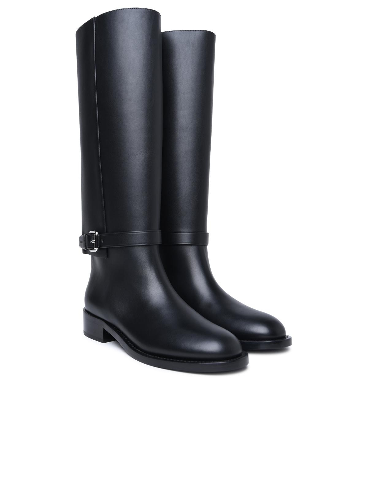 Burberry Black Leather Boots Woman - 2