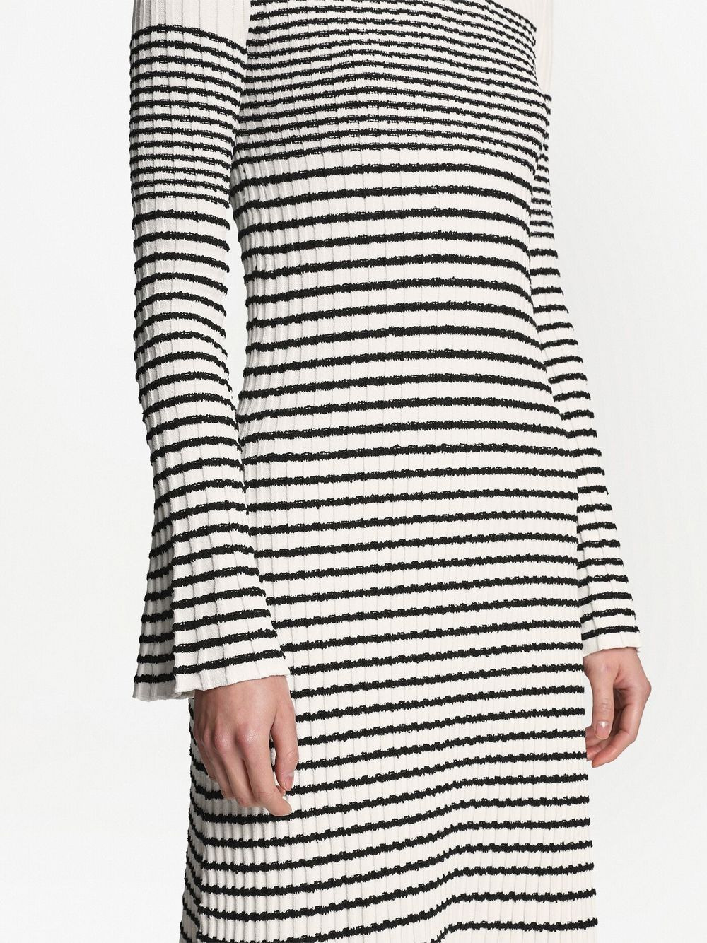 striped bouclé knit dress - 5