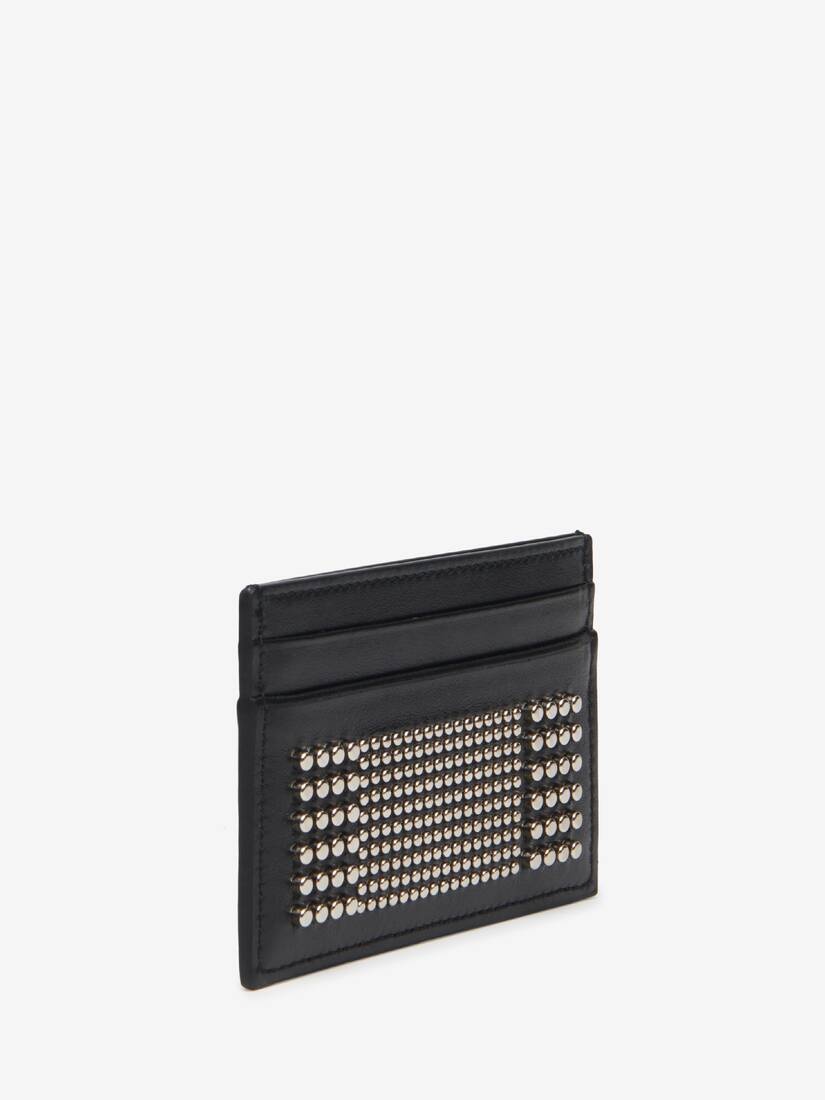 Men's Studded Card Holder in Black - 2