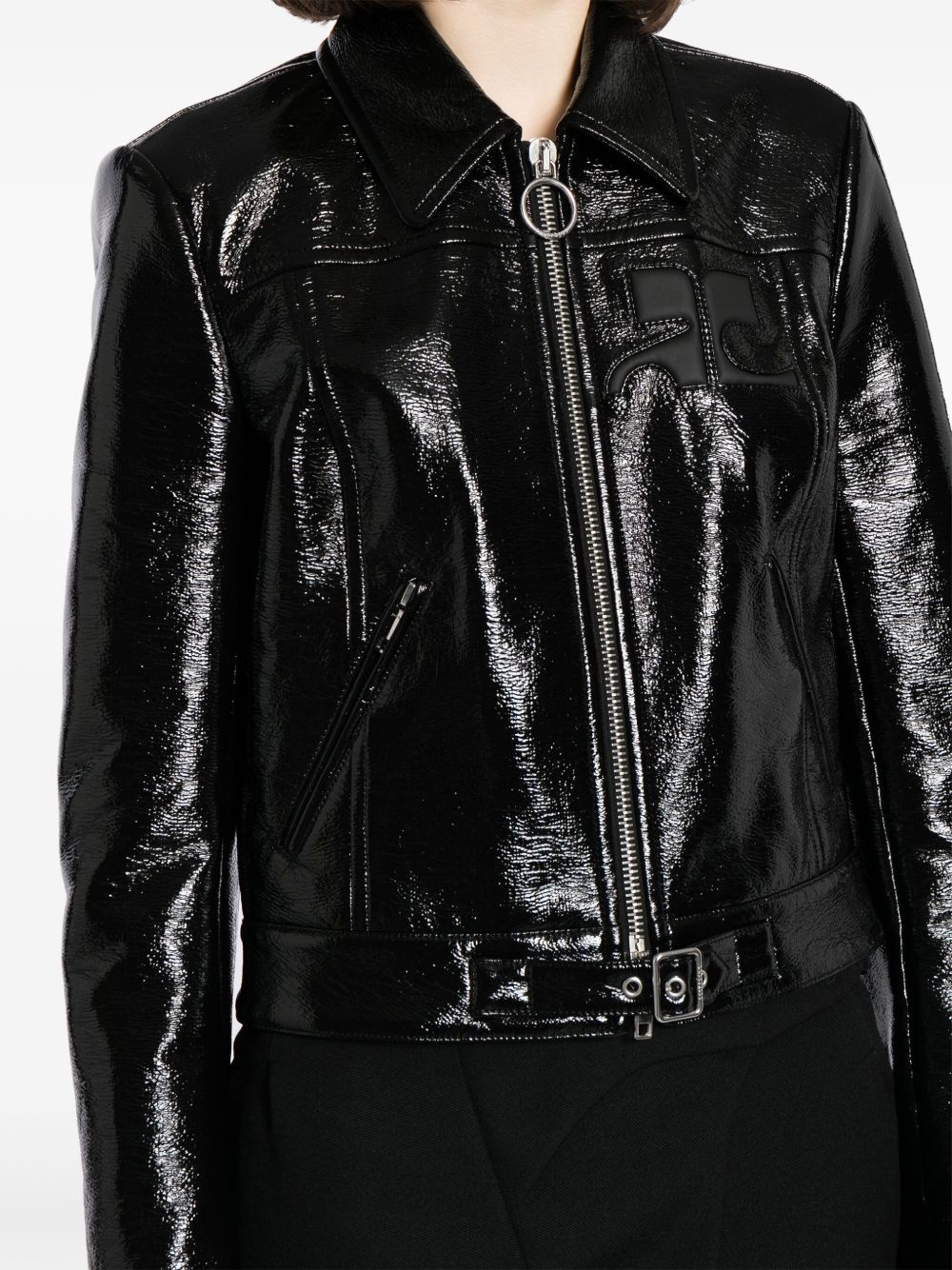 Iconic zipped vinyl jacket - 5