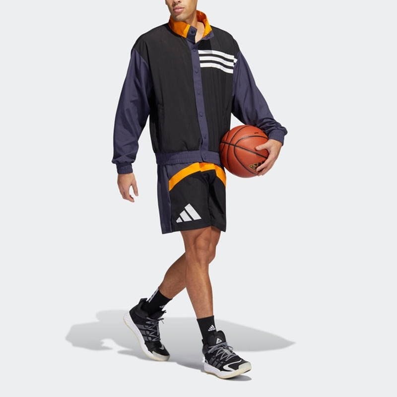 adidas adidas Galaxy Basketball Shorts 'Black Blue Orange' HE2899 outlook