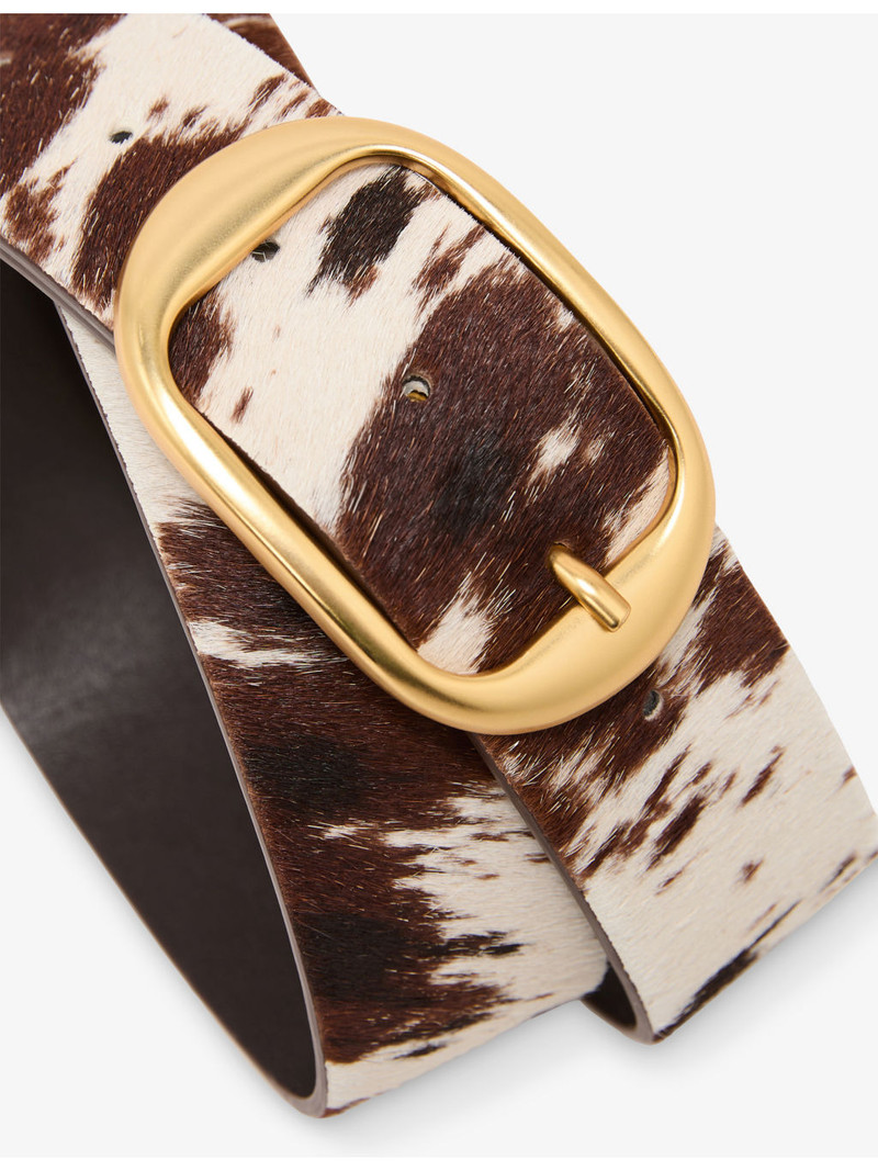 REISS Athena Animal-Print Leather Belt outlook