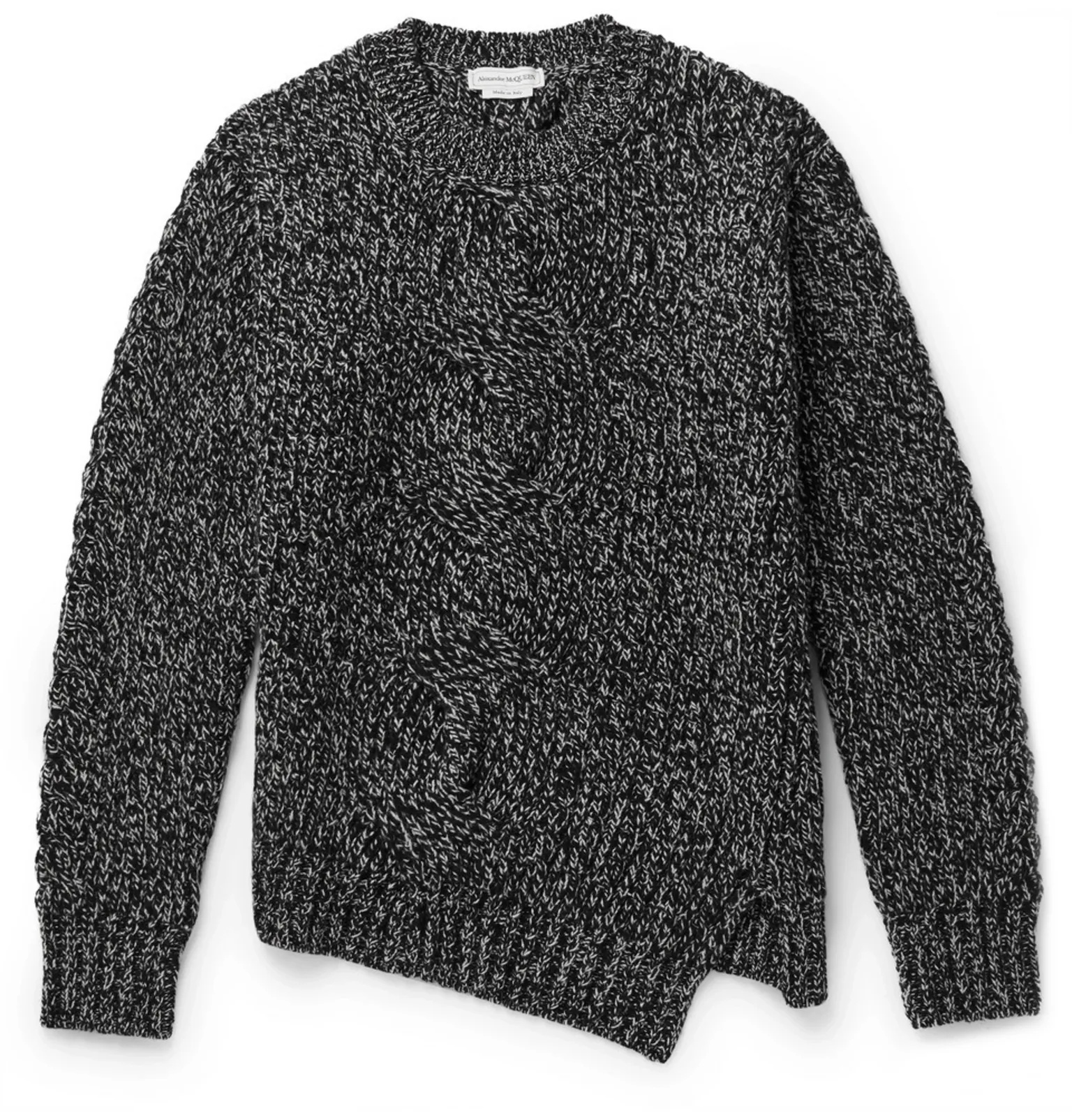 Cable-Knit Mélange Wool and Cashmere-Blend Sweater - 1