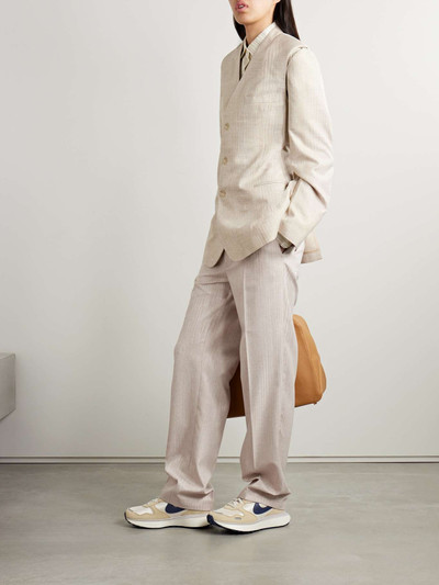 BETTTER + NET SUSTAIN Lorca pinstriped linen-blend straight-leg pants outlook