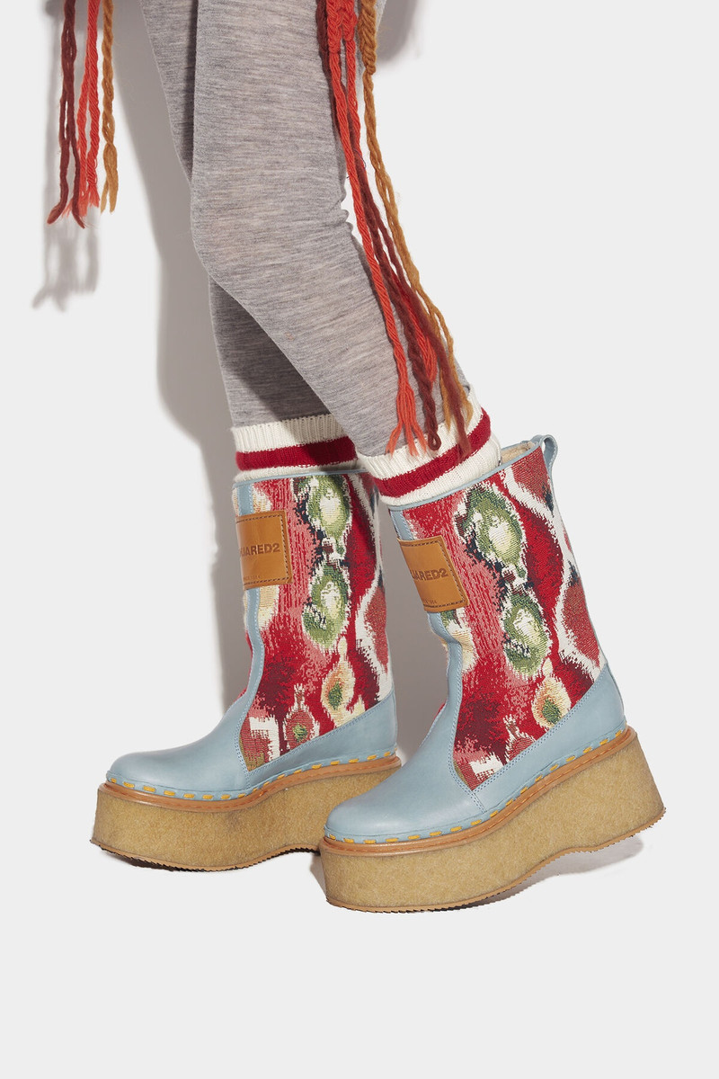 GRAPHIC JACQUARD ANKLE BOOTS 6