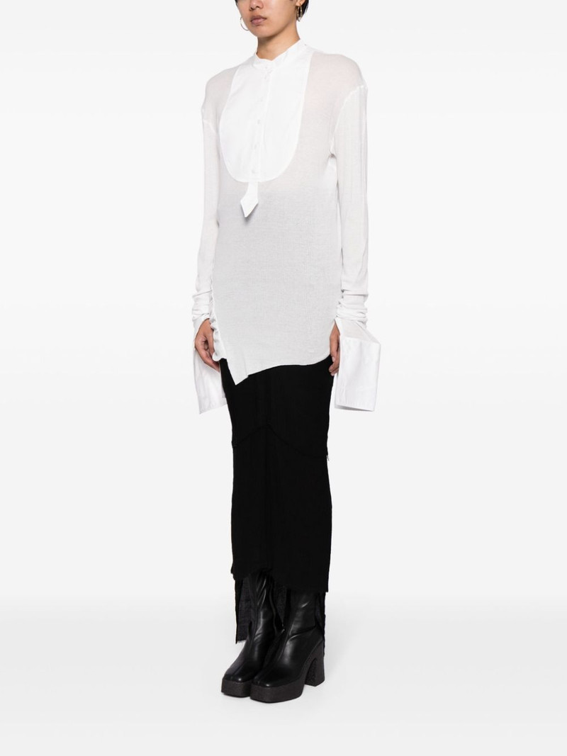 knitted-panel poplin shirt 3