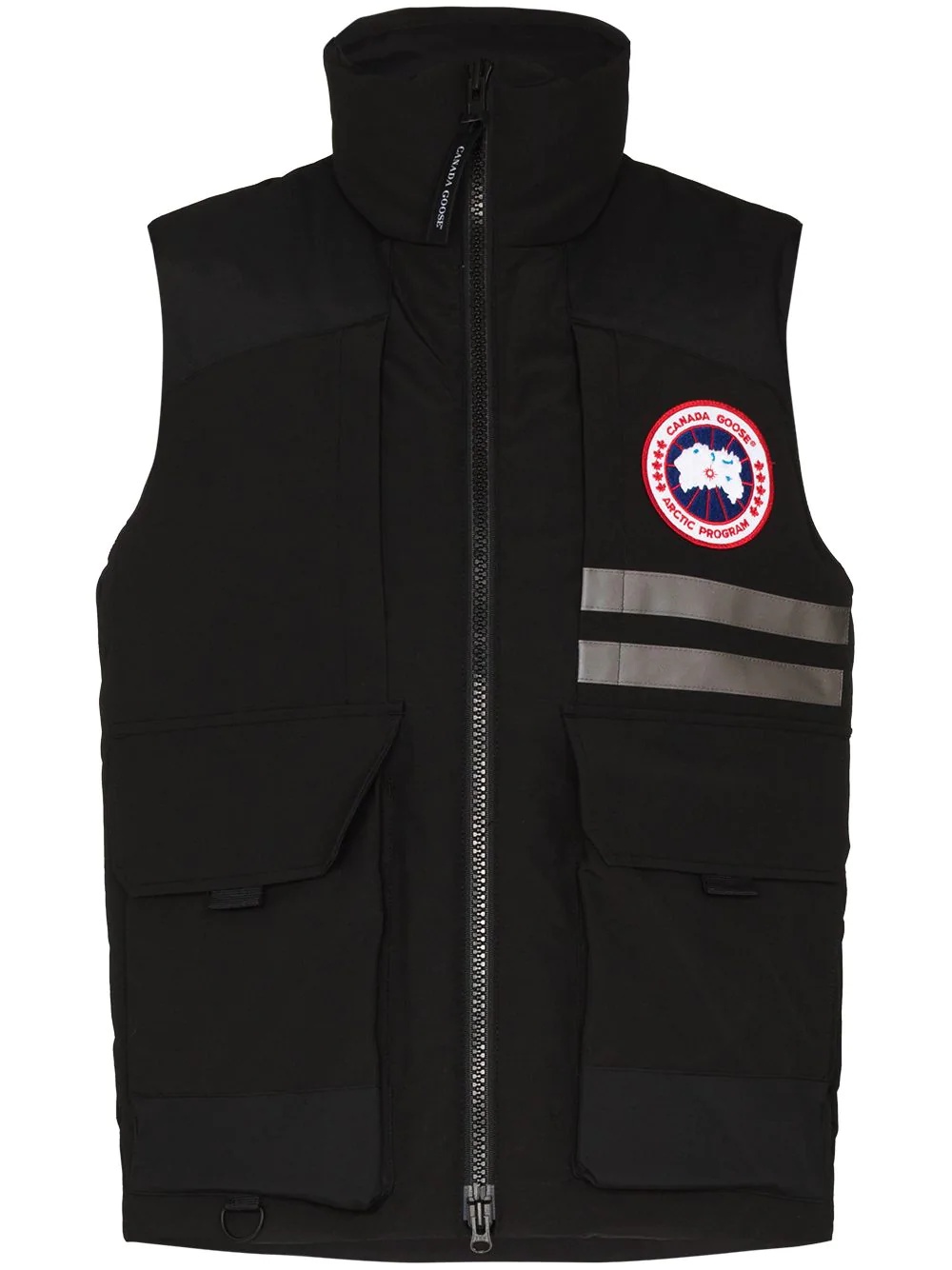 logo patch zip-up gilet - 1