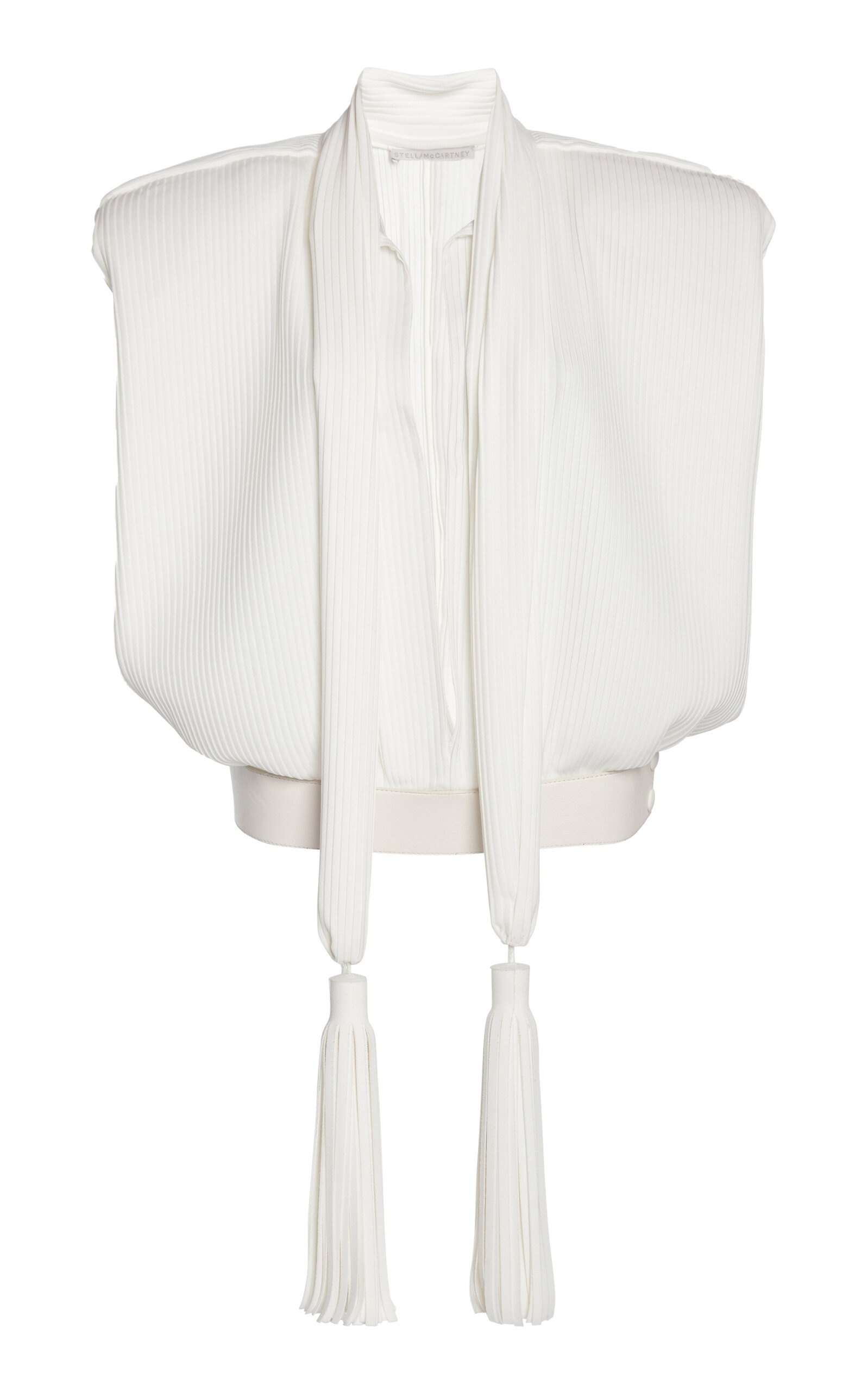 Tasseled Plunging Sleeveless Top white - 4