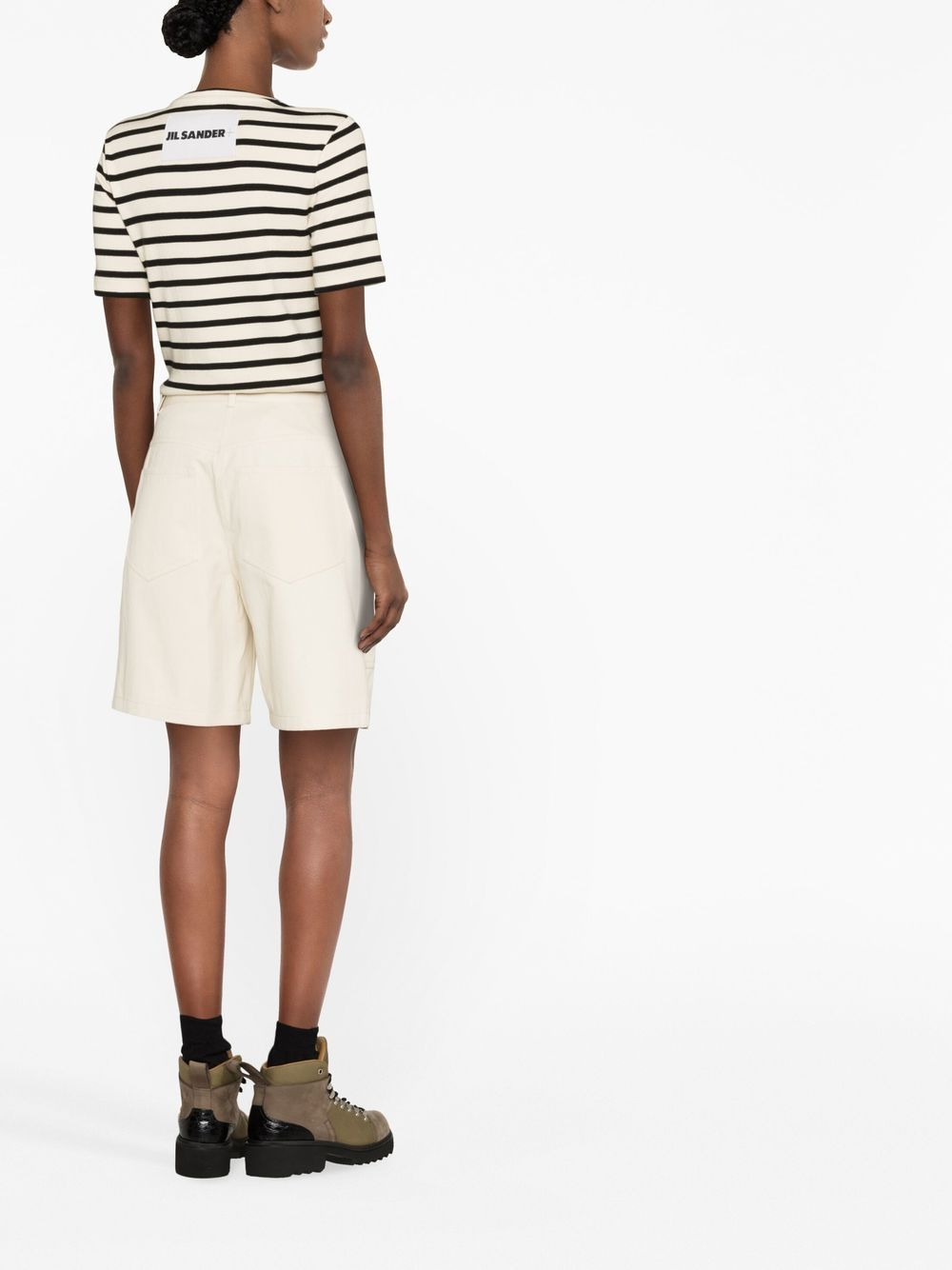 drawstring-waist knee-length shorts - 3