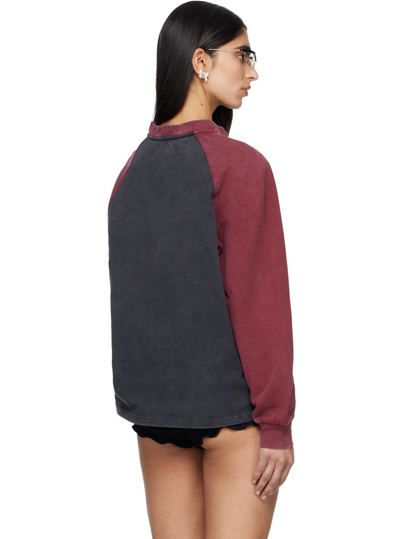 Gray & Burgundy Crewneck Long-Sleeve T-shirt 3