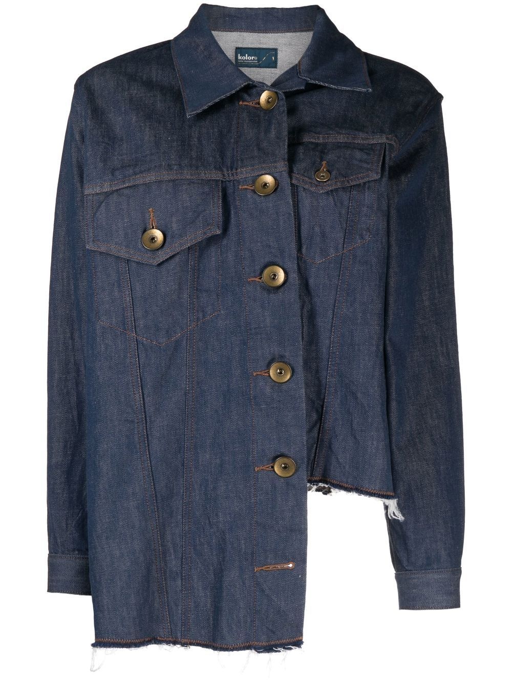 denim asymmetric jacket-shirt - 1