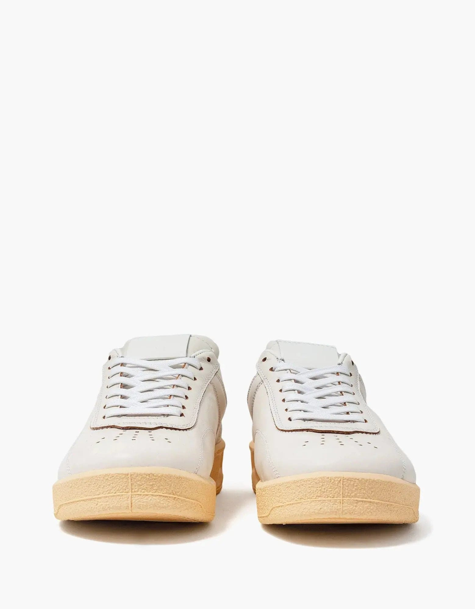 Jil Sander White Ecru Leather Trainers - 7
