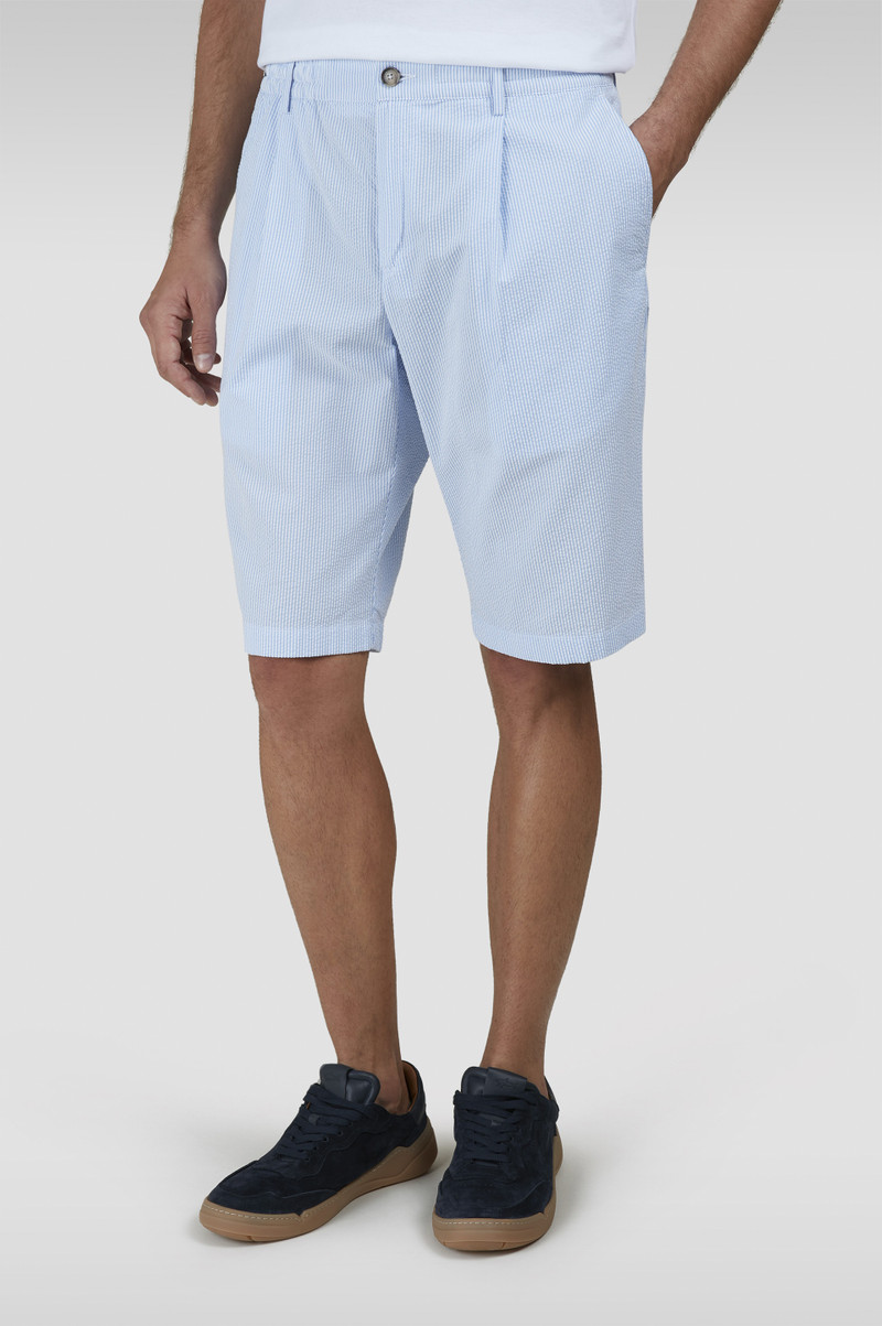 SEERSUCKER COTTON BERMUDA SHORTS 6