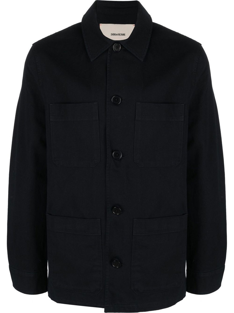 slogan-print shirt jacket 1