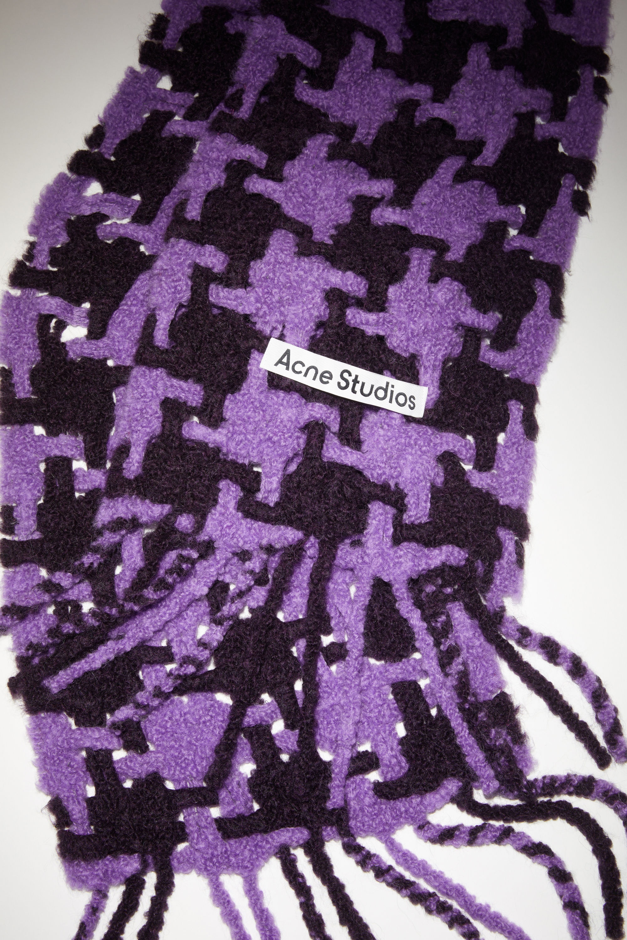 Houndstooth scarf - Lilac/burgundy - 4